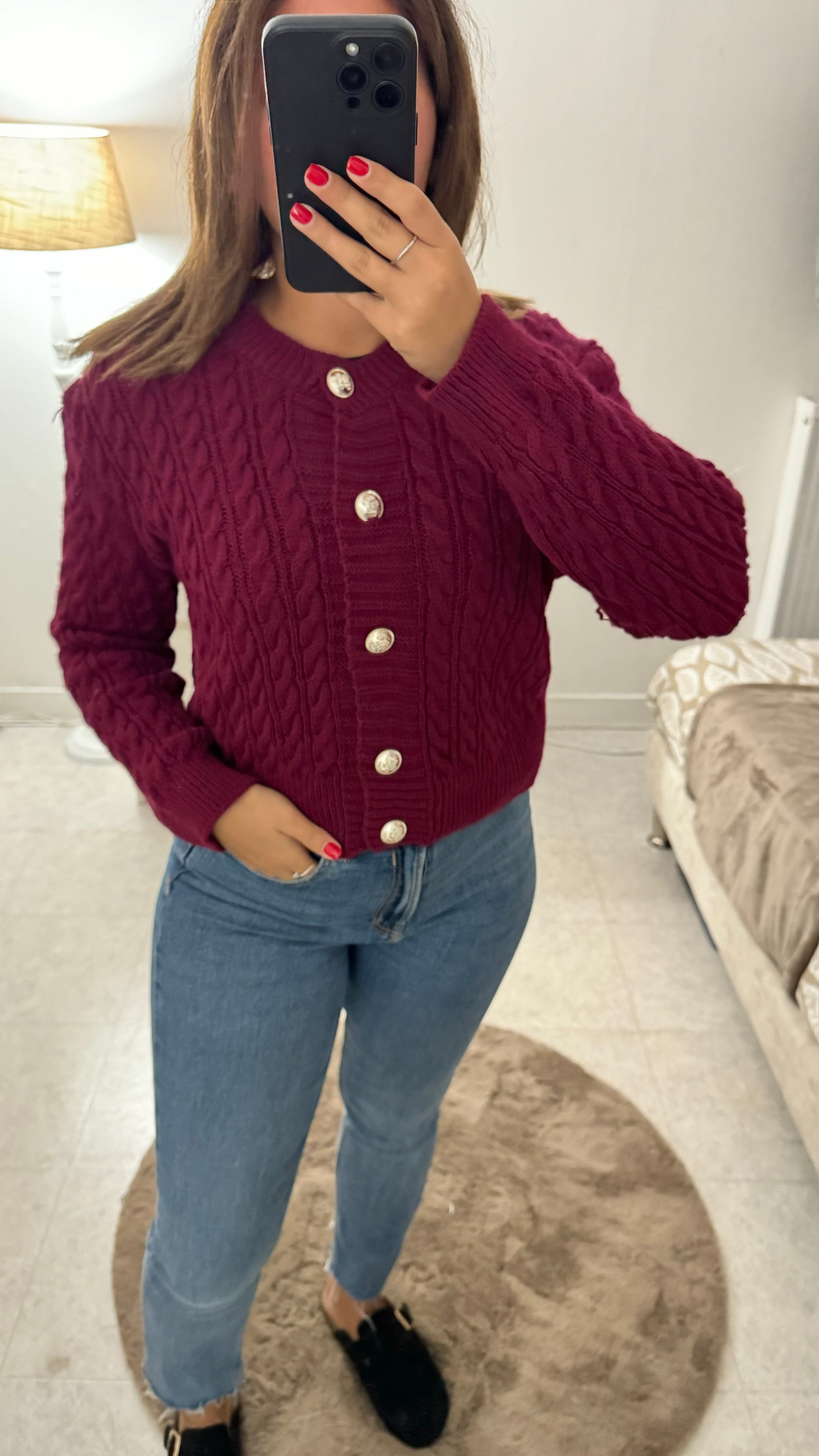 CARDIGAN LUCIE BORDEAUX