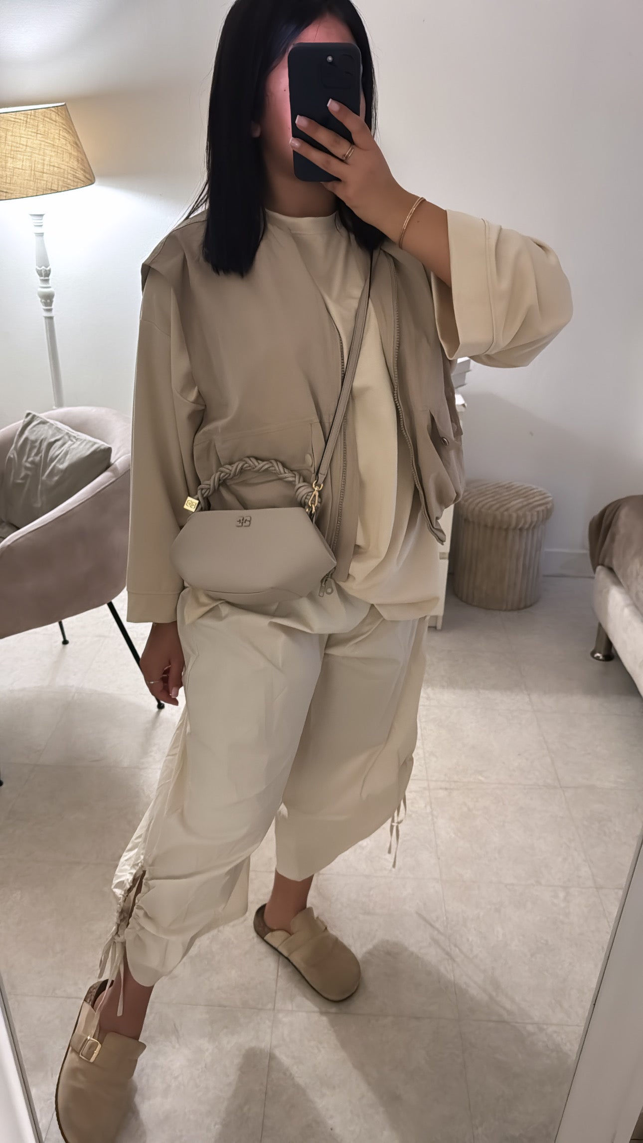 BERMUDA OVERSIZE DUPE ZARA BEIGE
