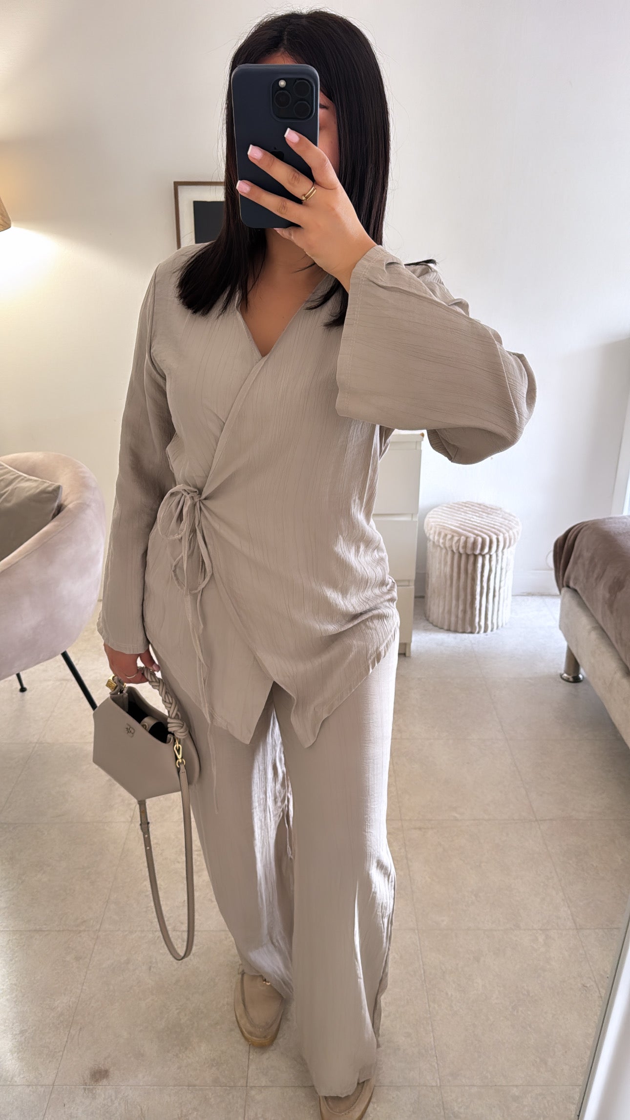 ENSEMBLE FLUIDE CACHE COEUR TAUPE