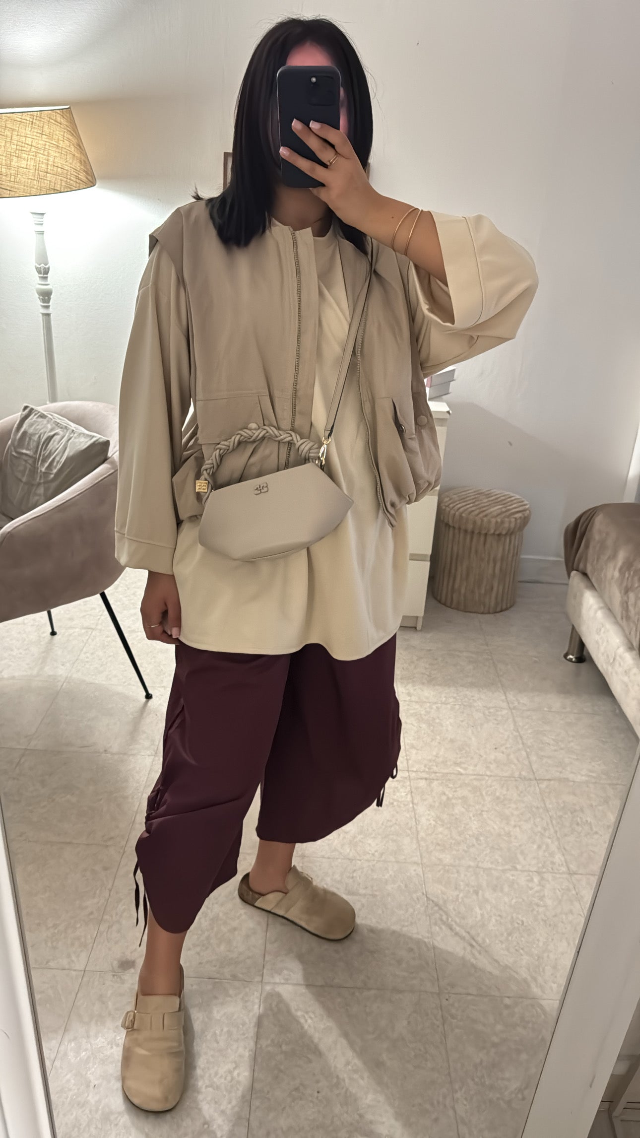 BERMUDA OVERSIZE DUPE ZARA BORDEAUX