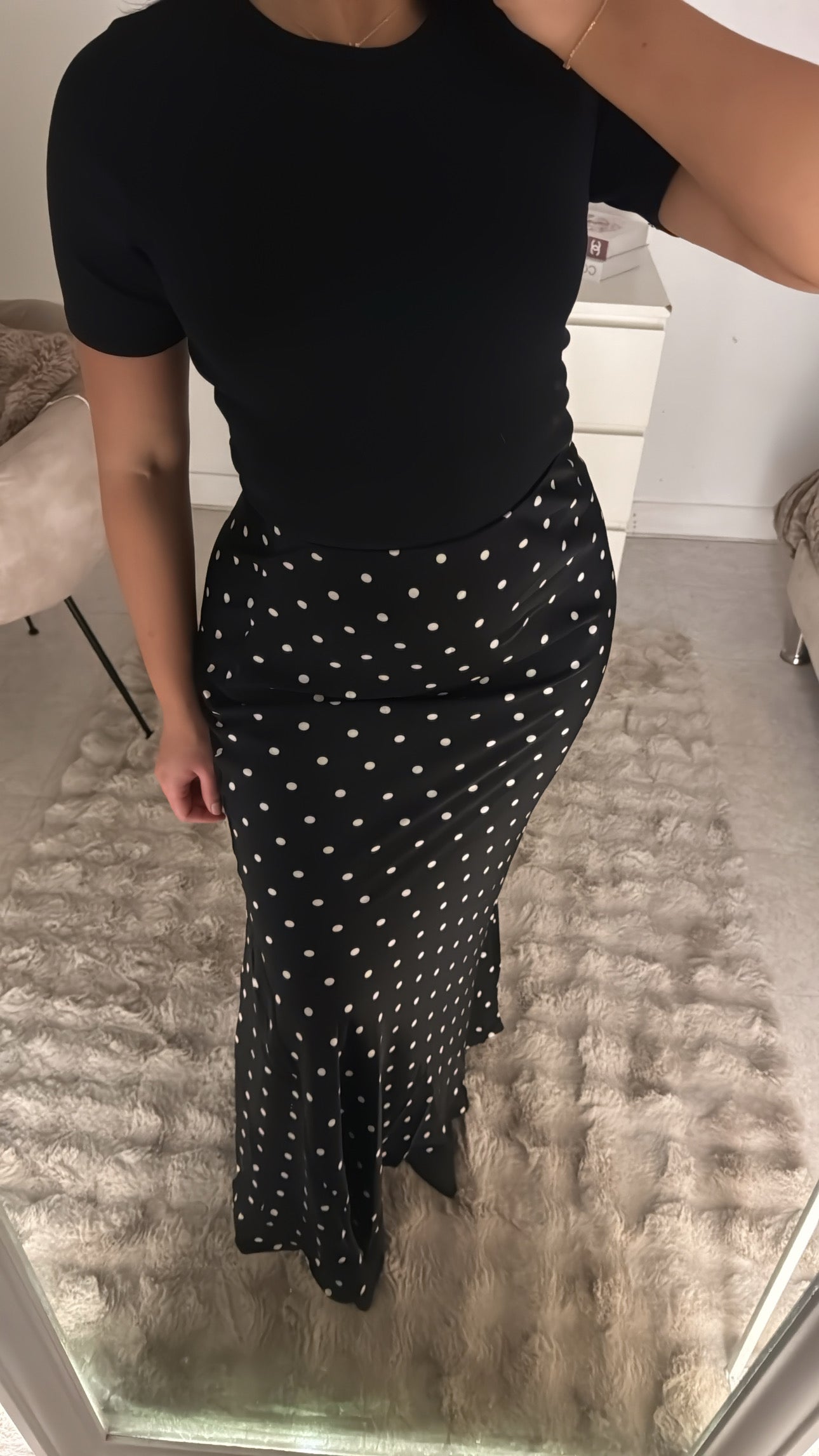 JUPE À POIS INSPI ZARA NOIRE