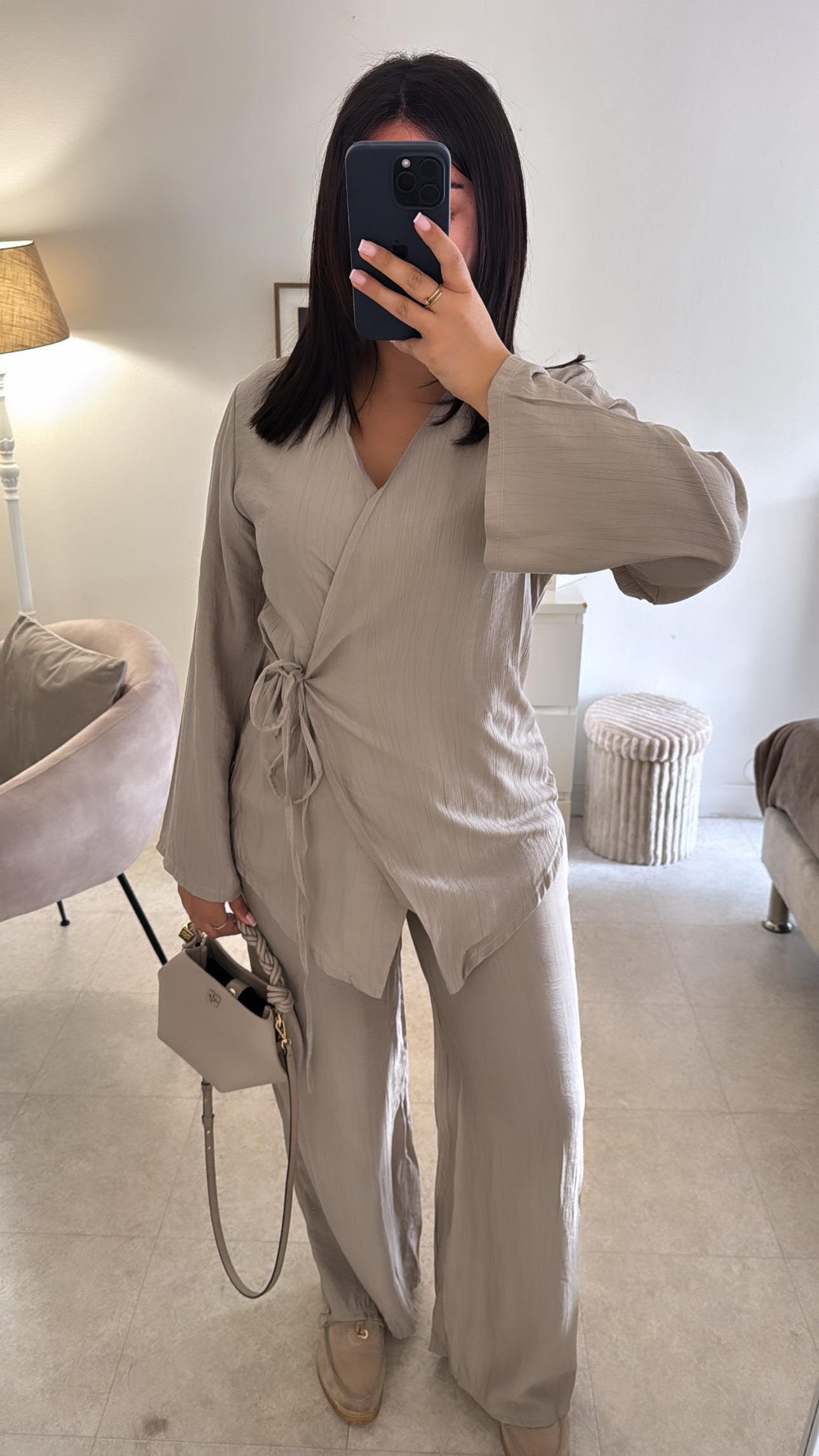 ENSEMBLE FLUIDE CACHE COEUR TAUPE