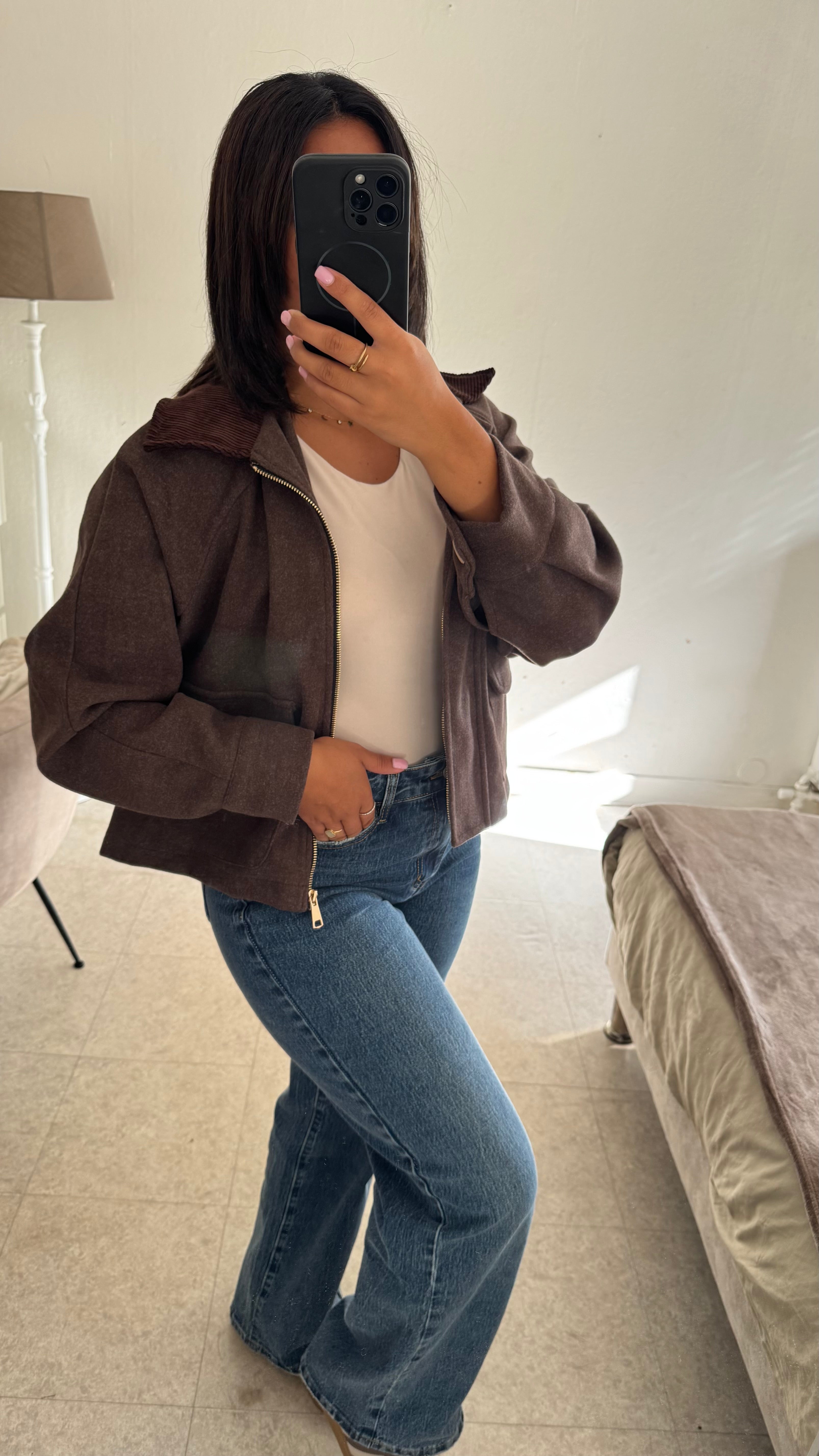 VESTE COURTE CHOCOLAT