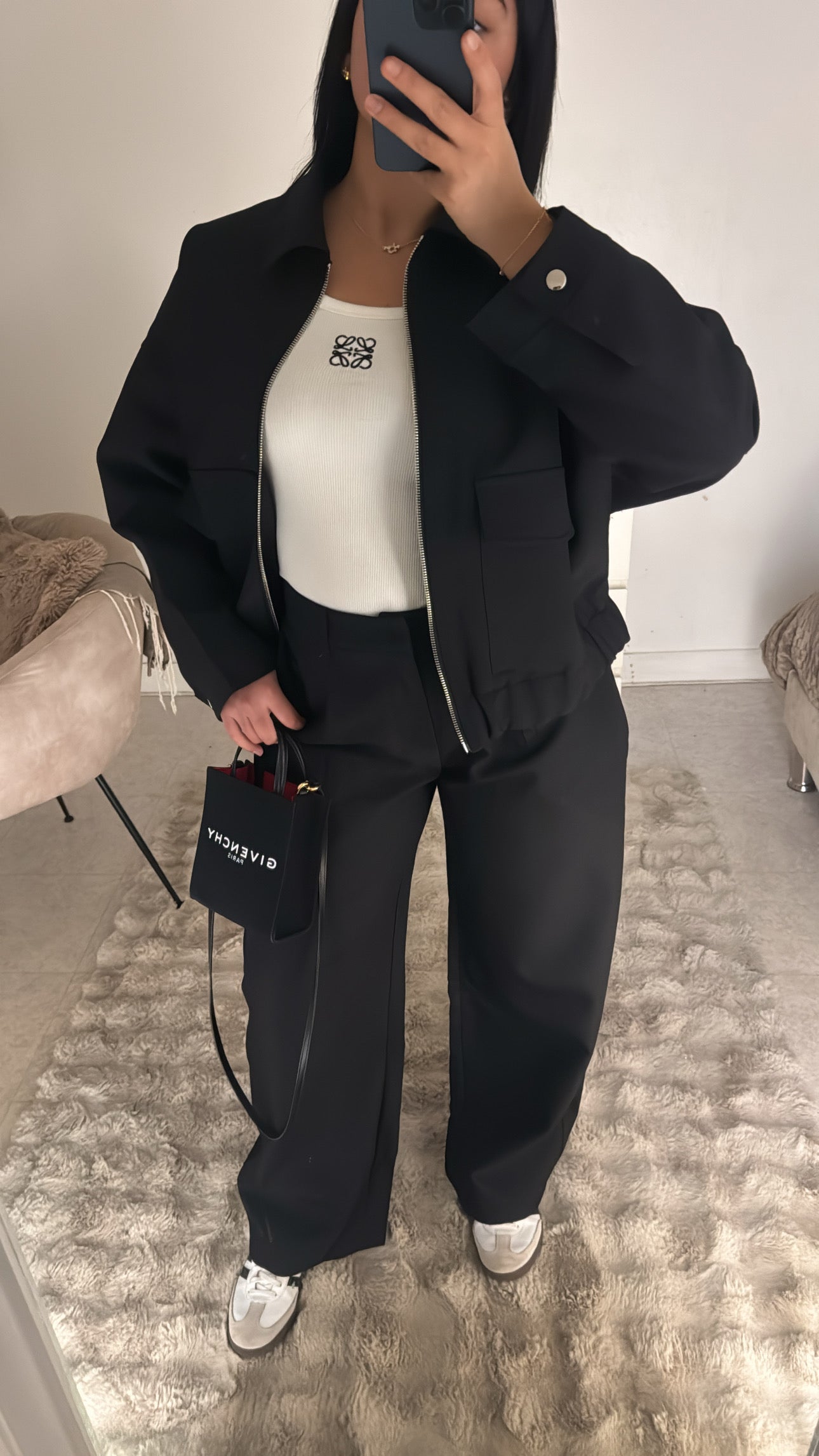 ENSEMBLE À ZIP INSPI ZARA NOIR
