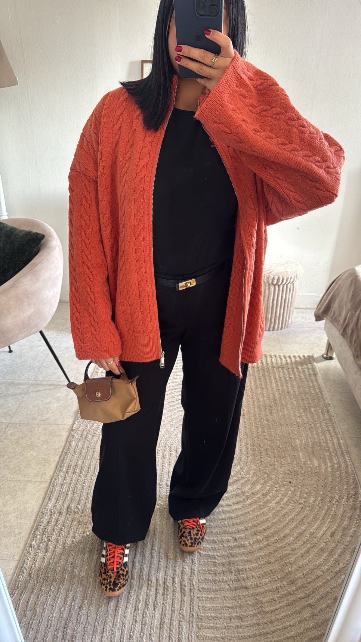 GILET TRICOT ORANGE
