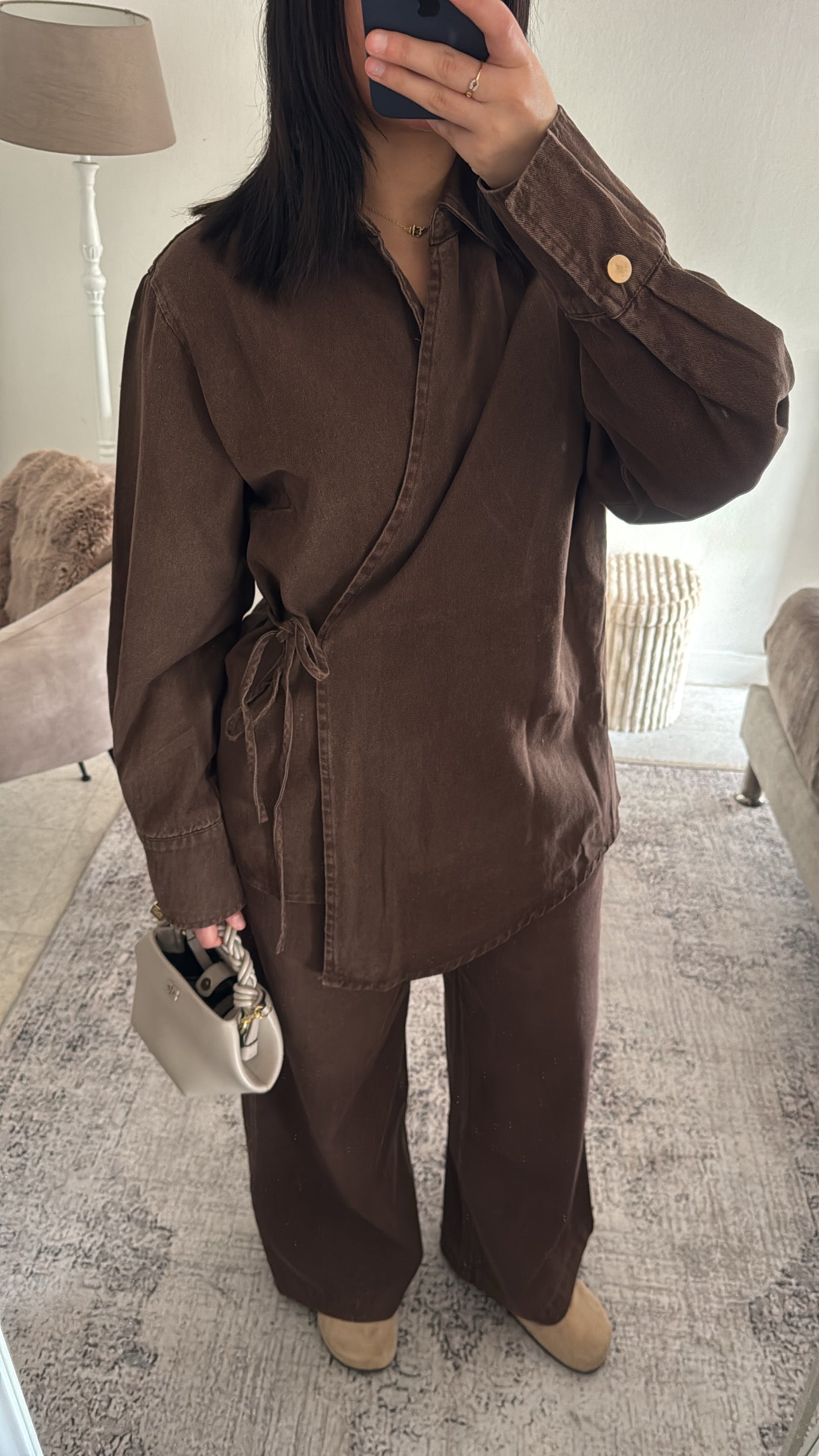 ENSEMBLE KIMONO EN JEANS MARRON