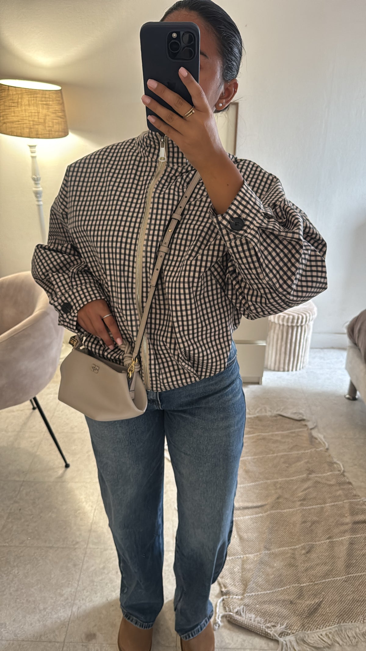 VESTE À CARREAUX INSPI ZARA NOIRE