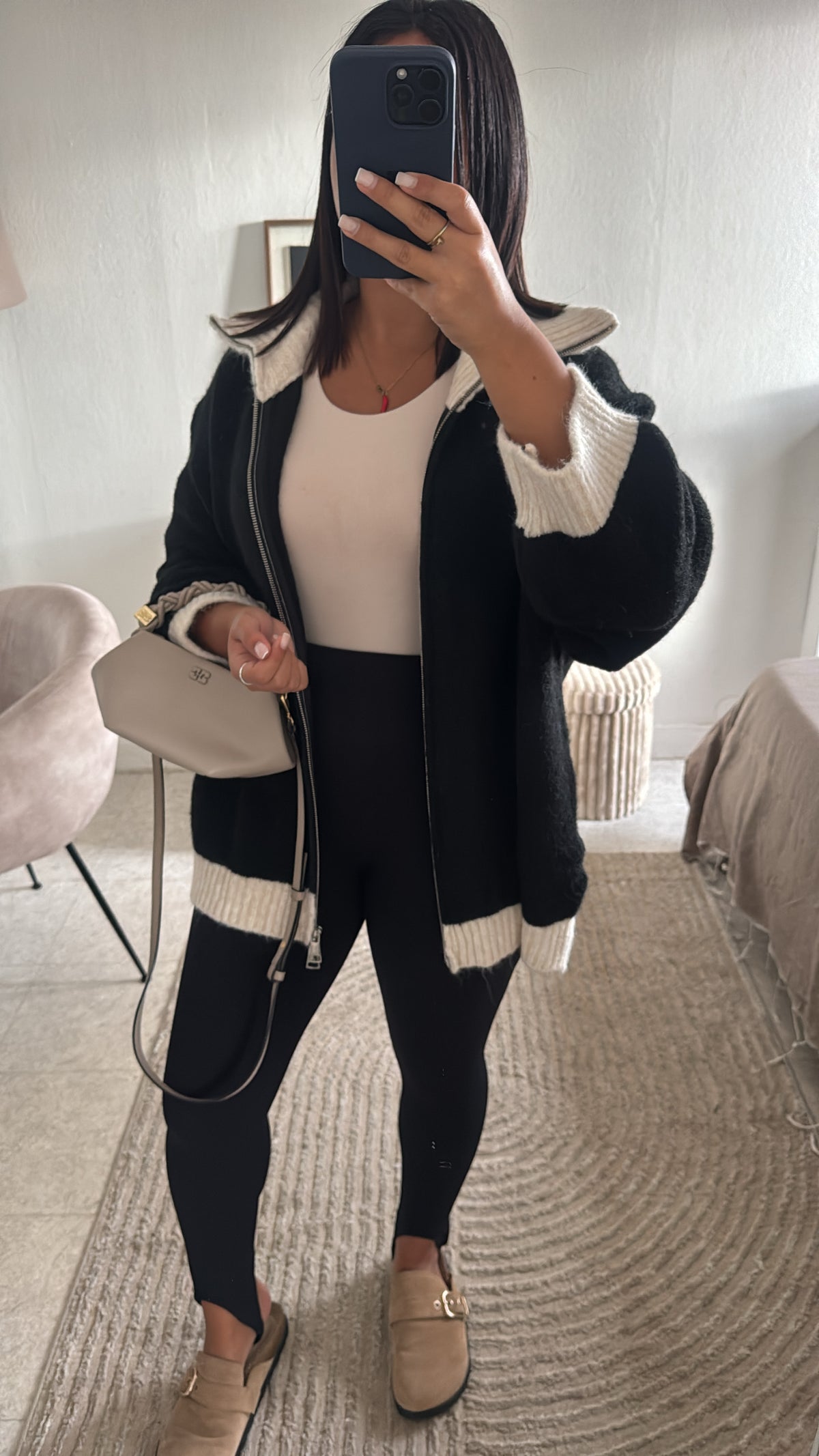GILET BI COLOR NOIR