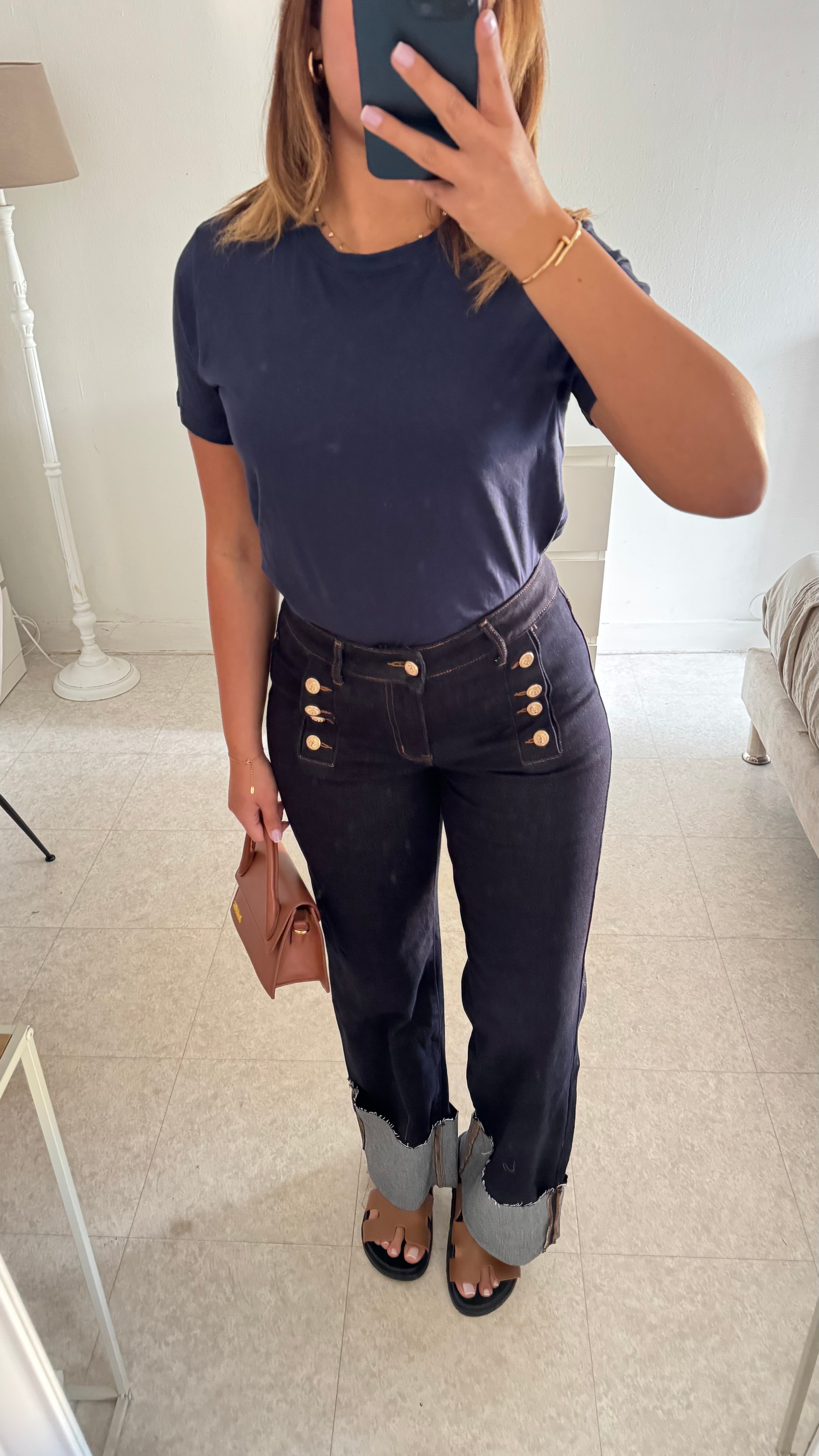 JEANS À BOUTON INSPI ZARA BLEU BRUT