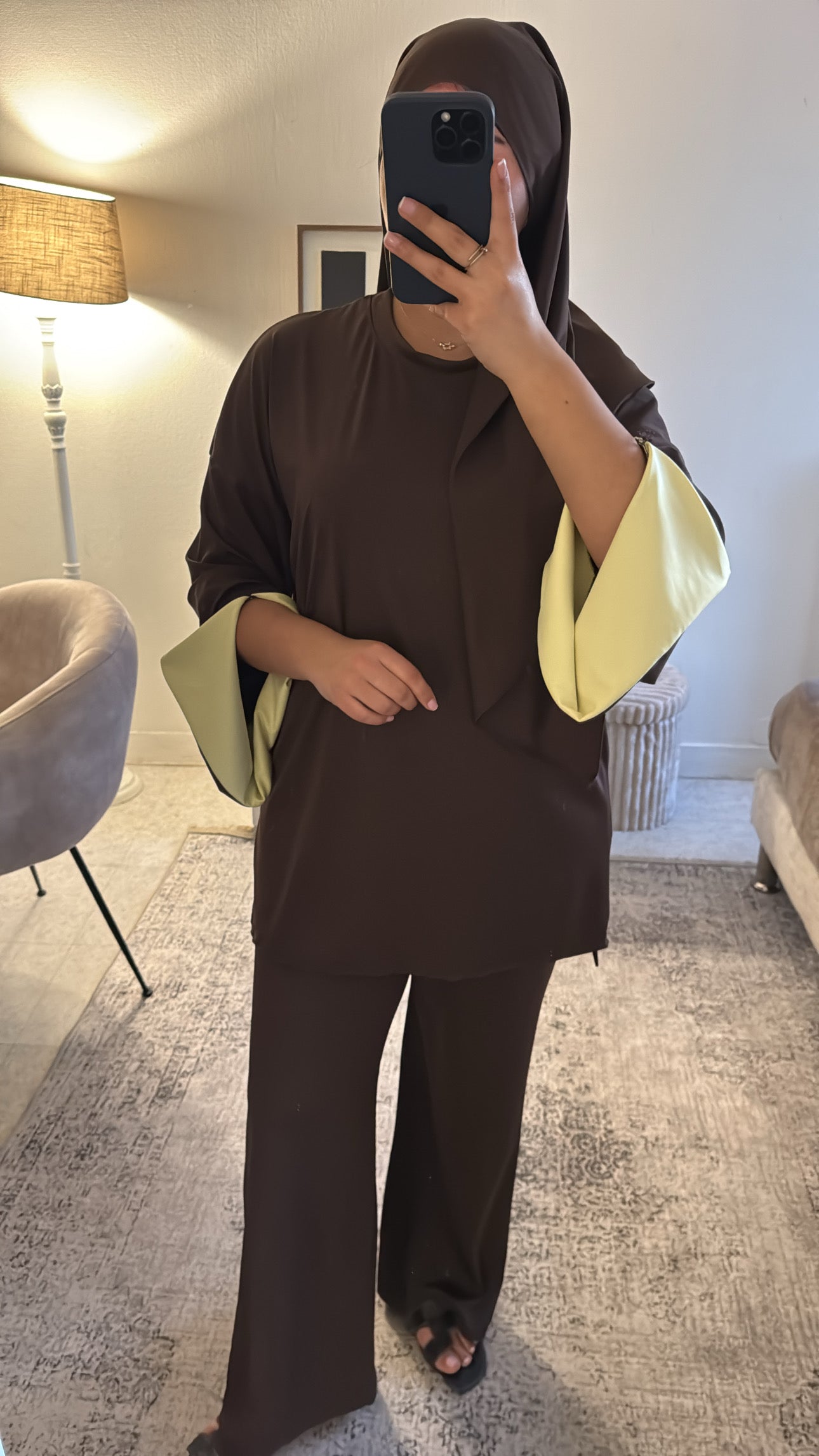 BURKINI BICOLOR AVEC VOILE MARRON