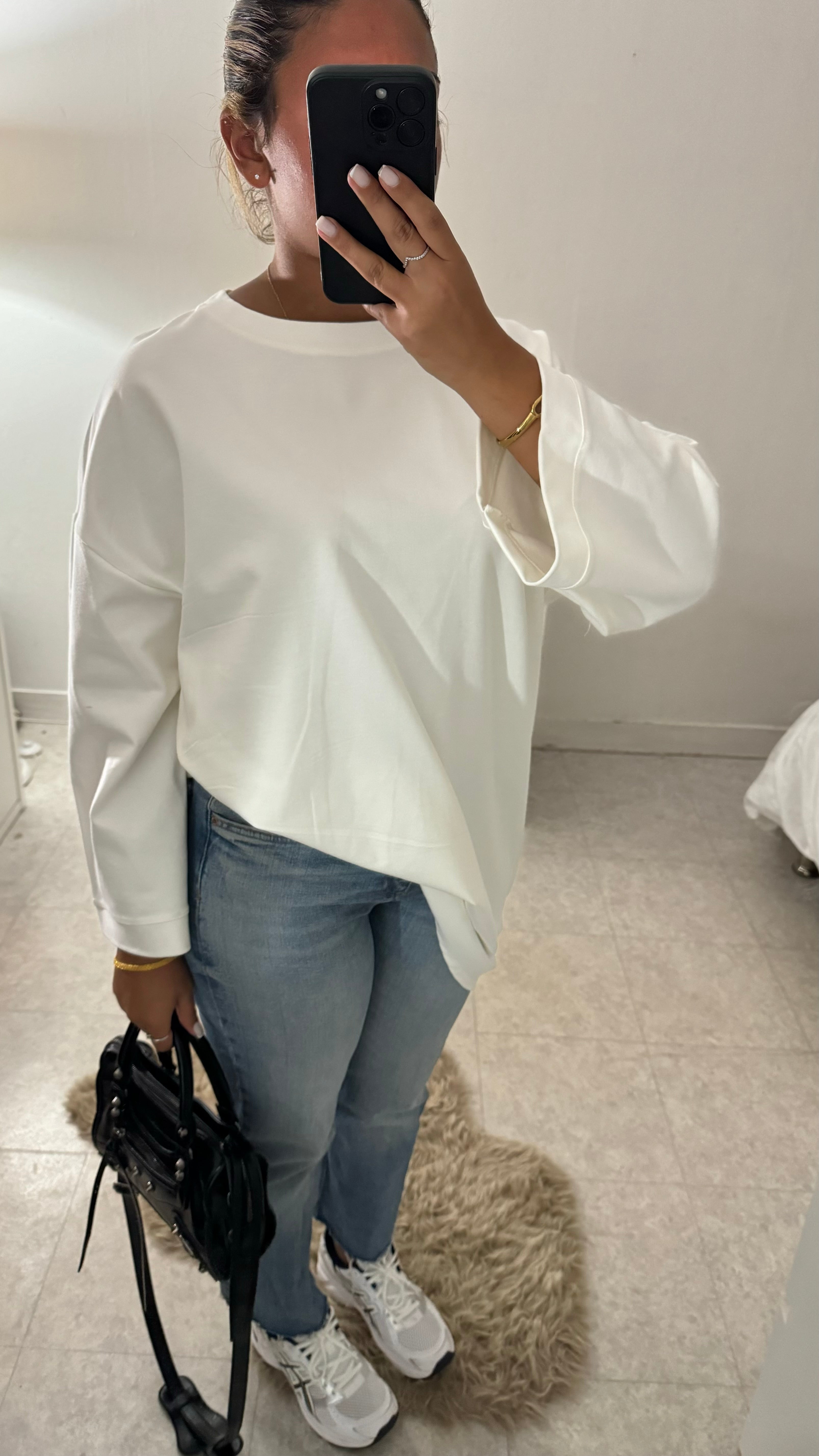 T-SHIRT OVERSIZE EN VISCOSE BLANC