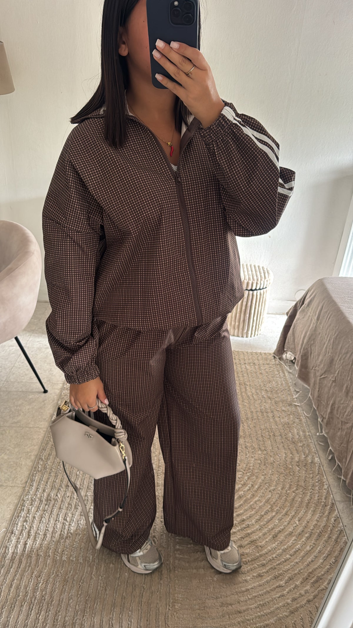 ENSEMBLE INSPI ZARA CARREAUX MARRON