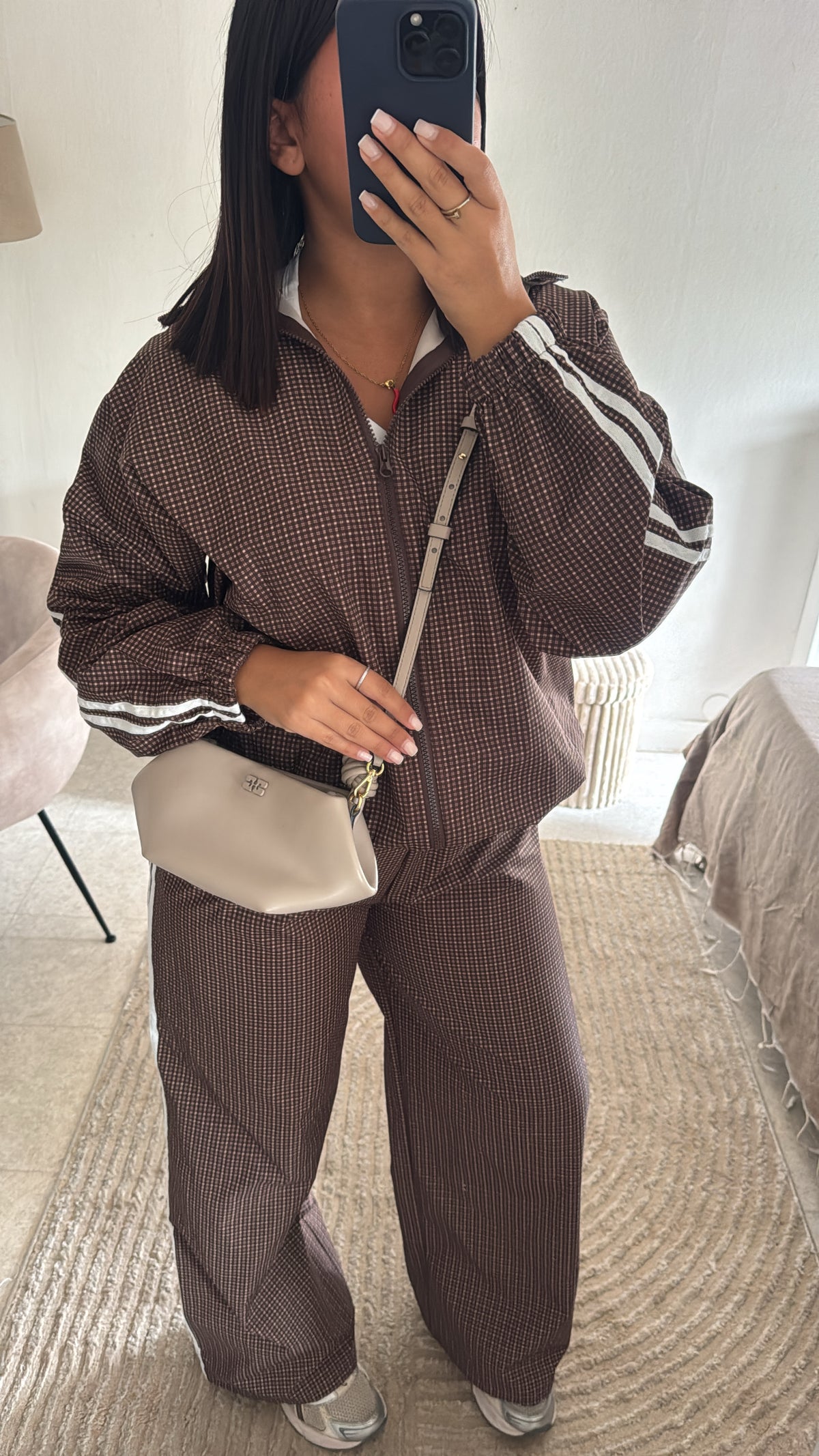 ENSEMBLE INSPI ZARA CARREAUX MARRON