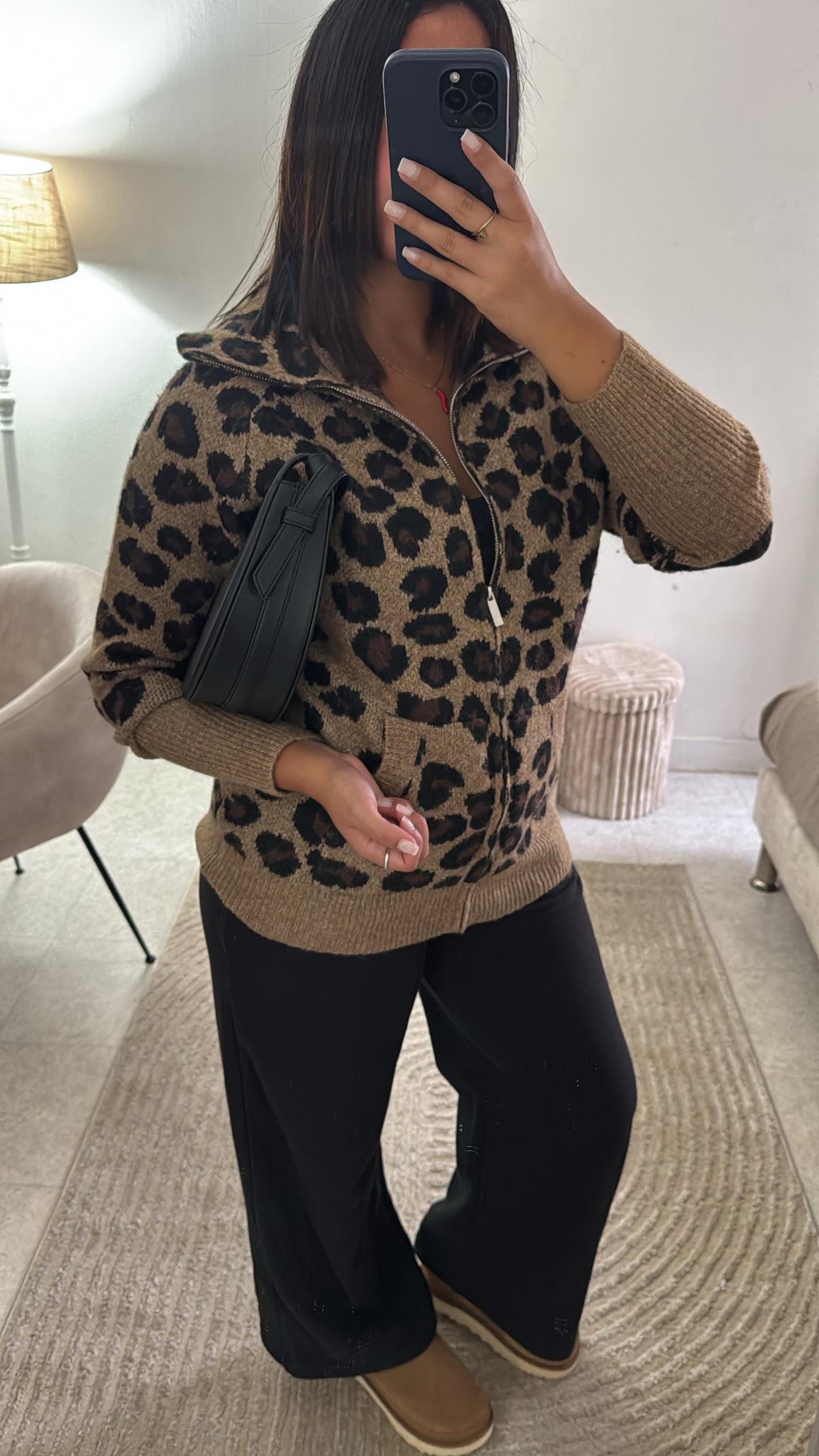GILET À ZIP LÉOPARD