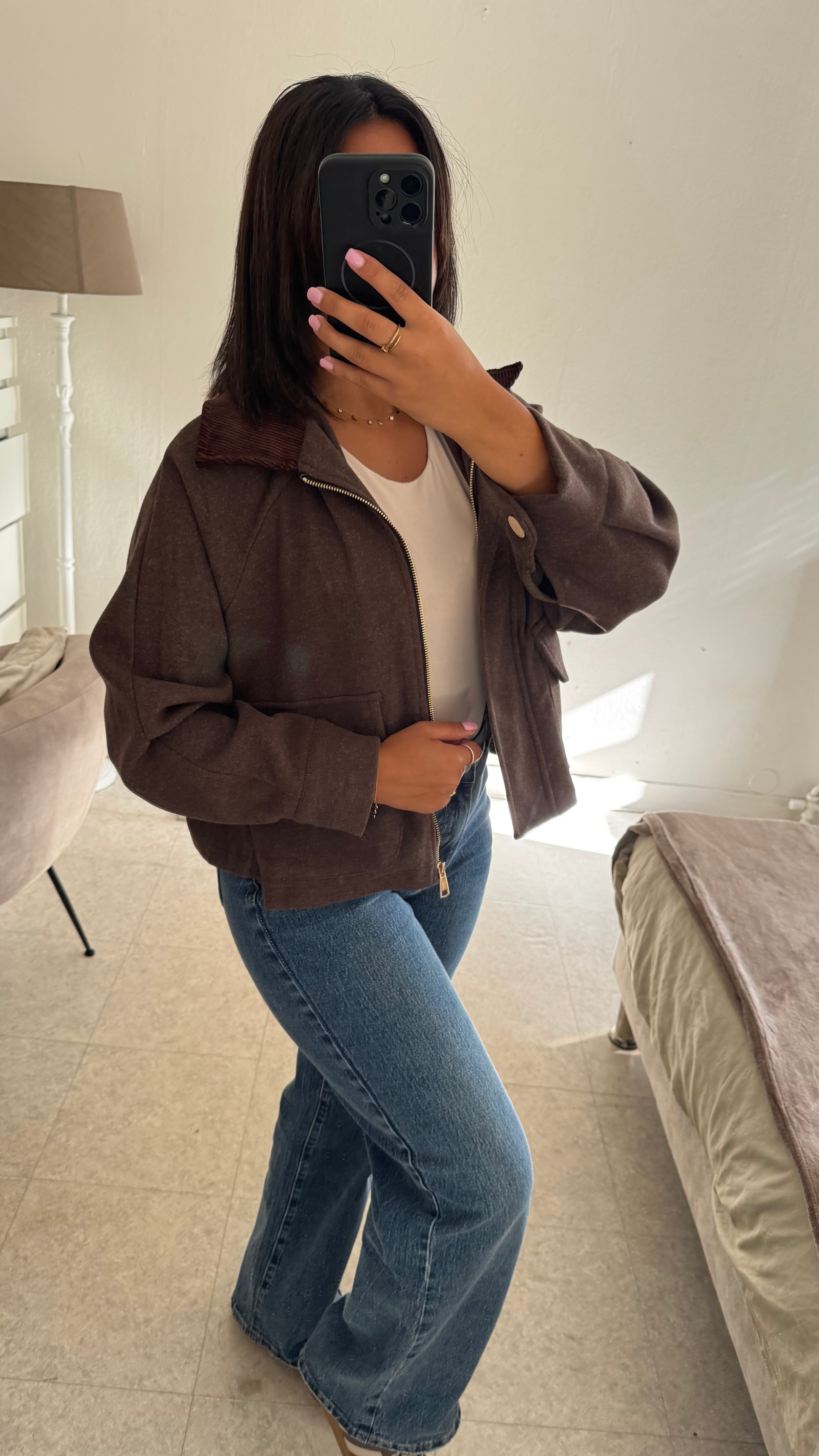 VESTE COURTE CHOCOLAT