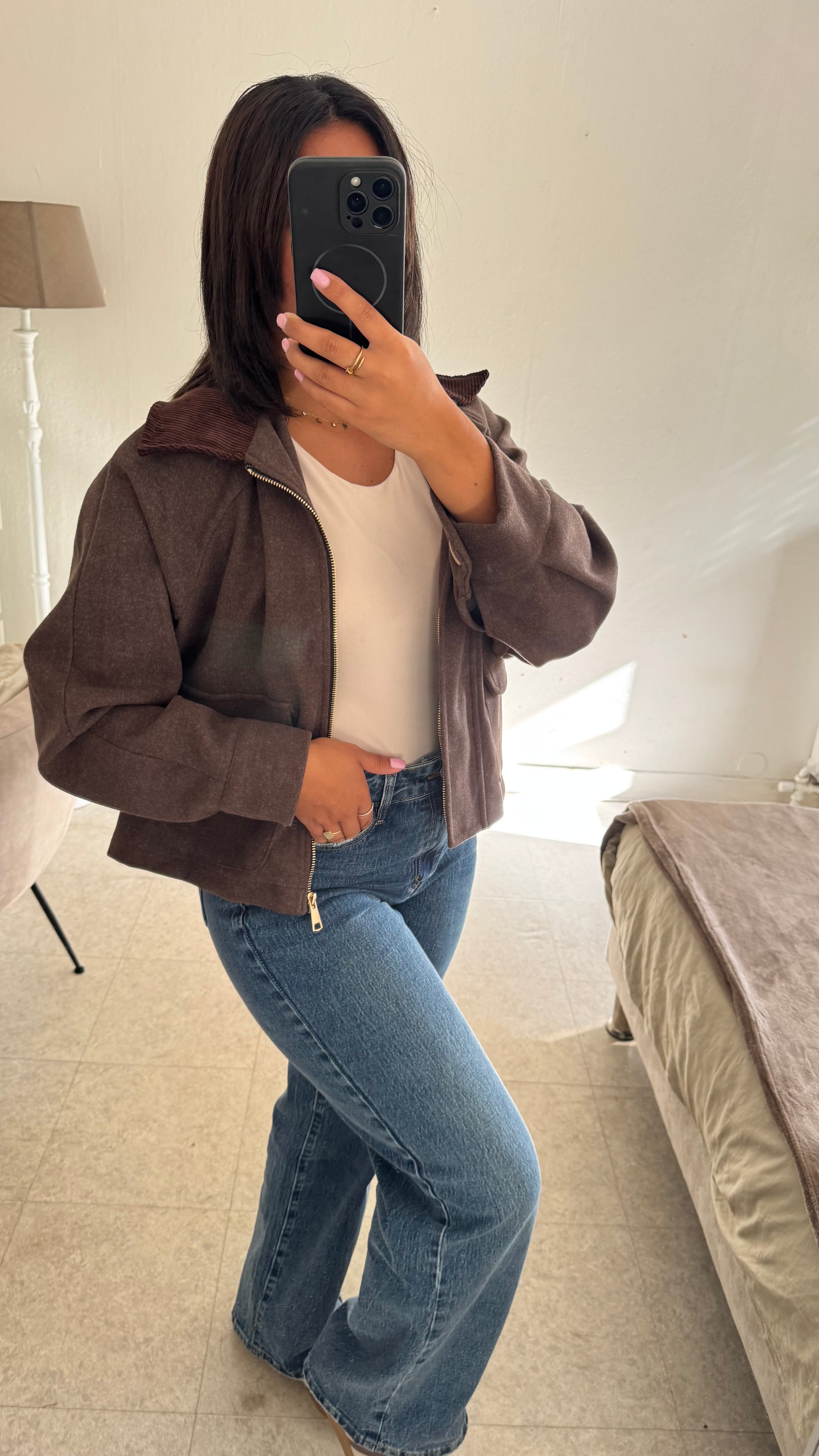 VESTE COURTE CHOCOLAT