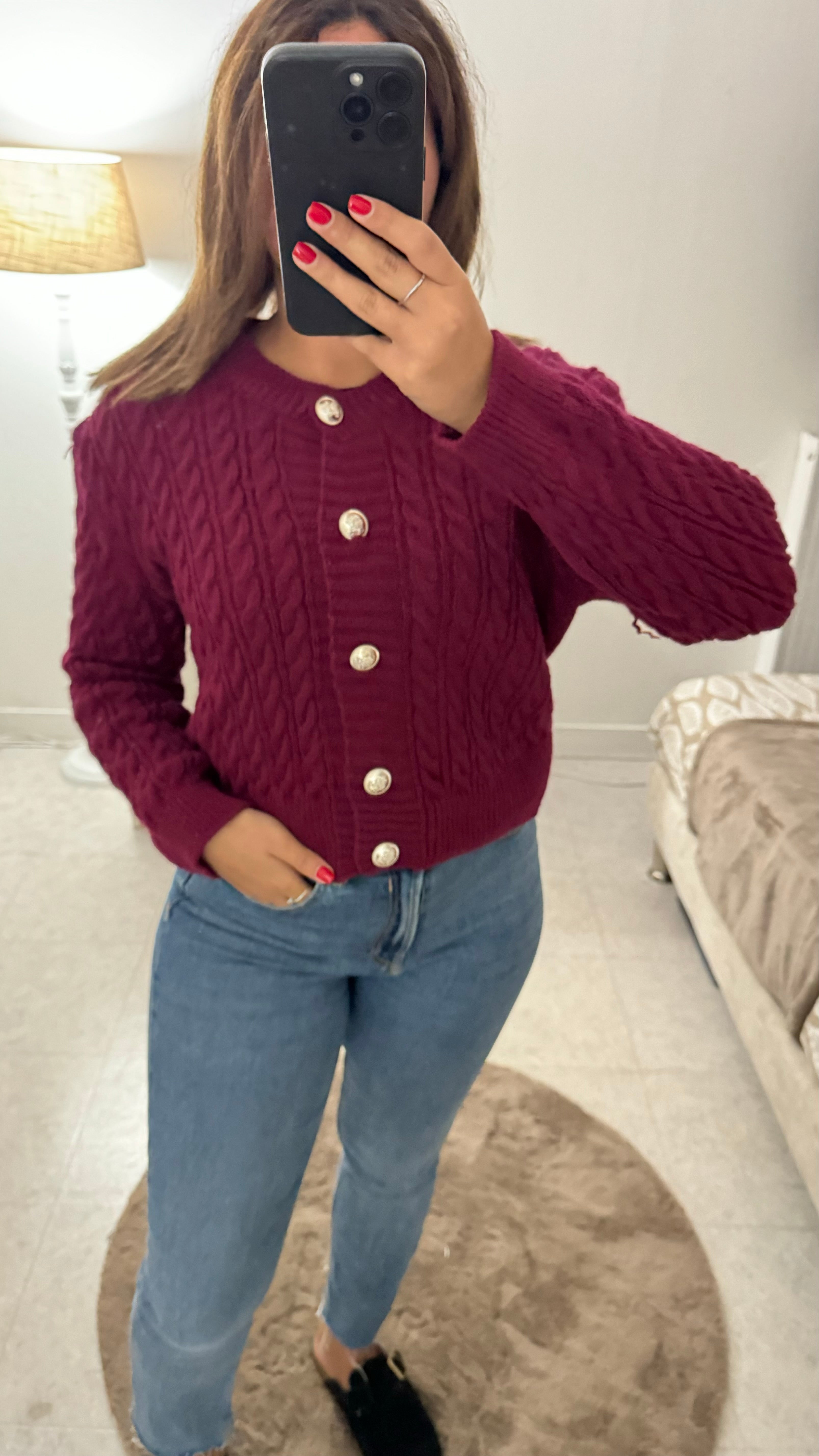 CARDIGAN LUCIE BORDEAUX