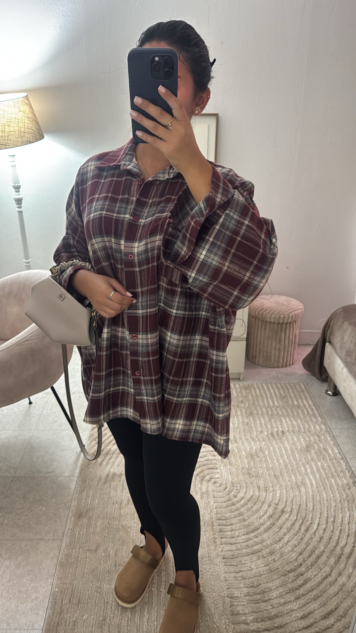 CHEMISE À CARREAUX OVERSIZE ROUGE