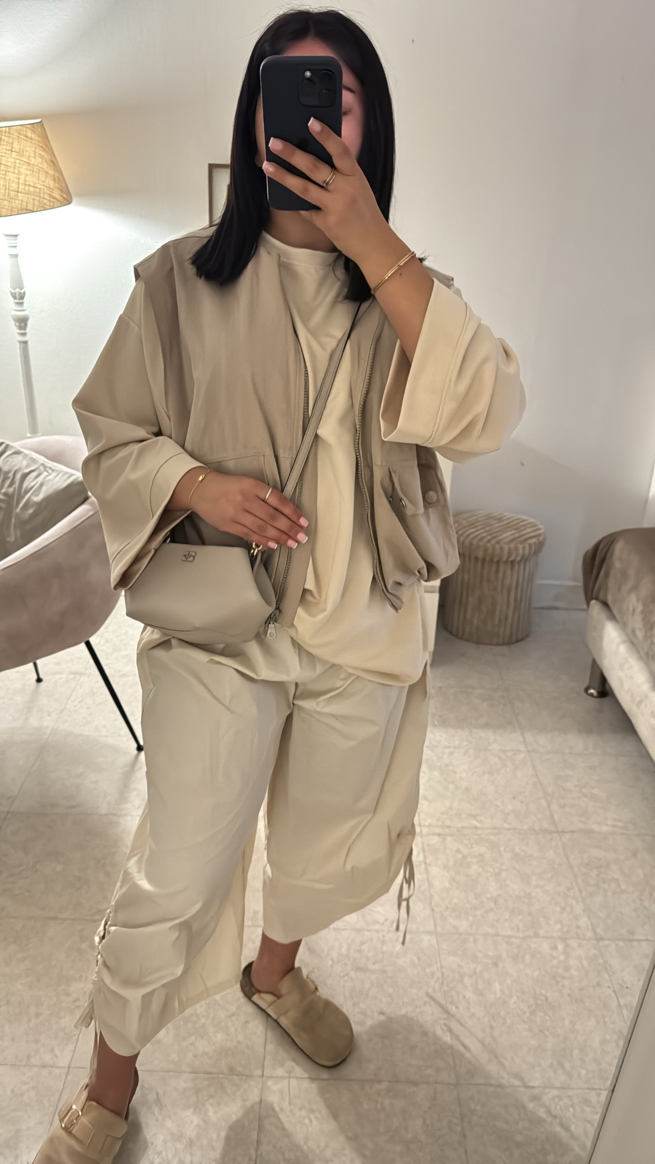 BERMUDA OVERSIZE DUPE ZARA BEIGE