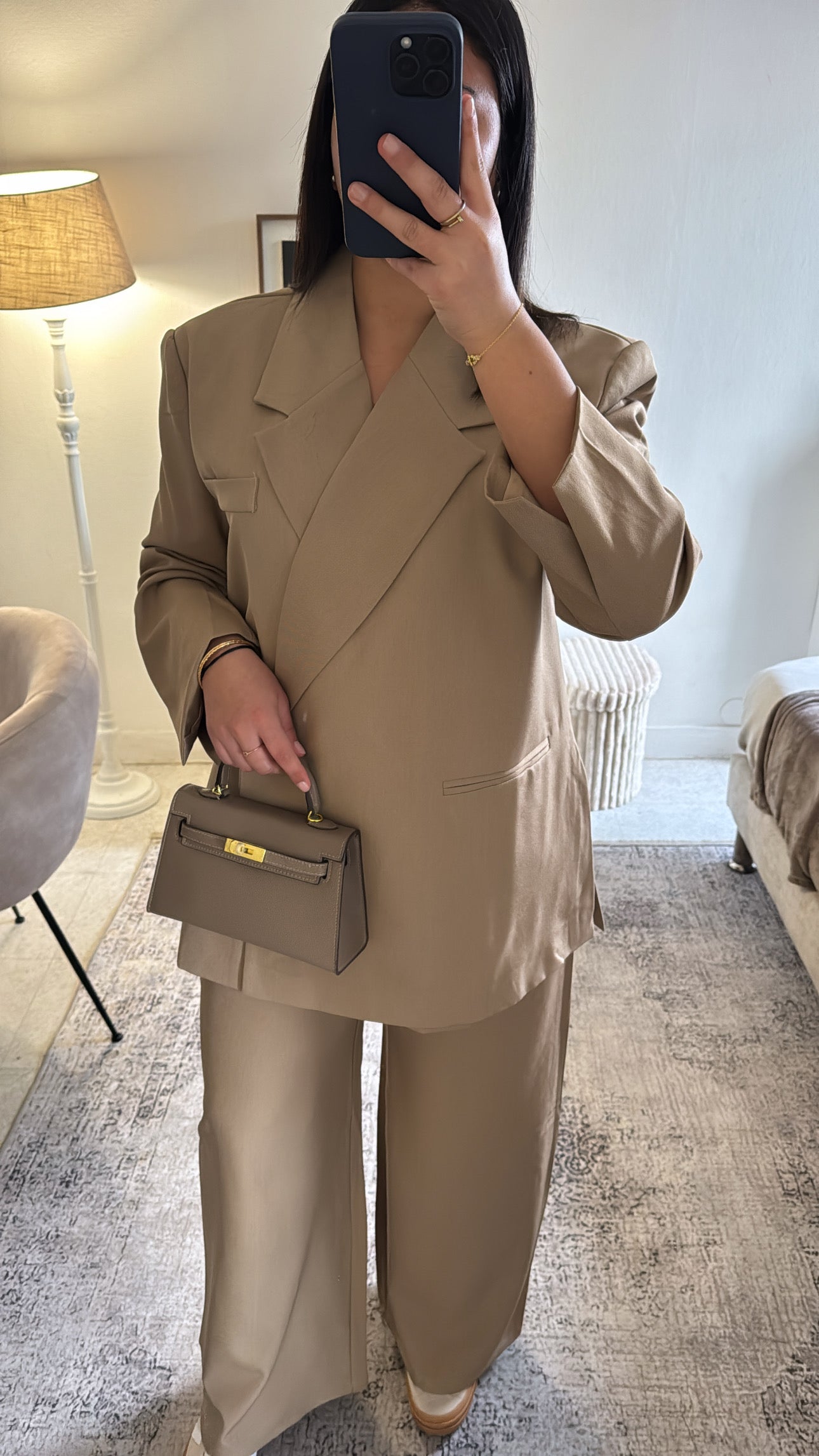 ENSEMBLE BLAZER ASYMÉTRIQUE BEIGE