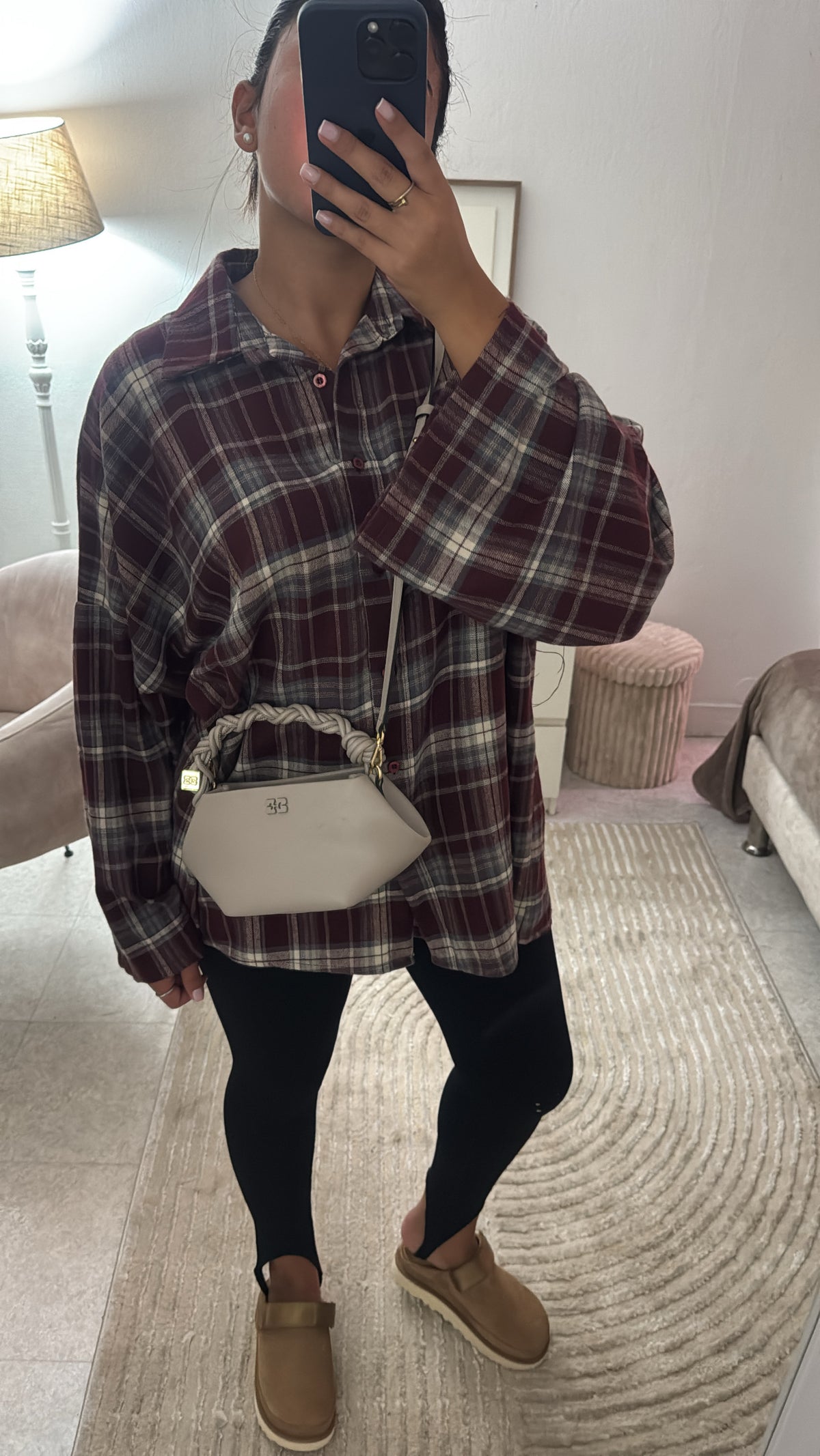 CHEMISE À CARREAUX OVERSIZE ROUGE