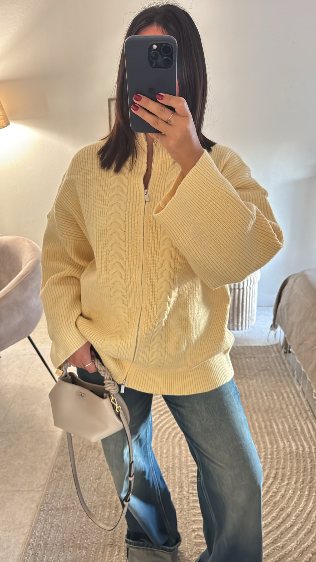 GILET TRICOT JAUNE