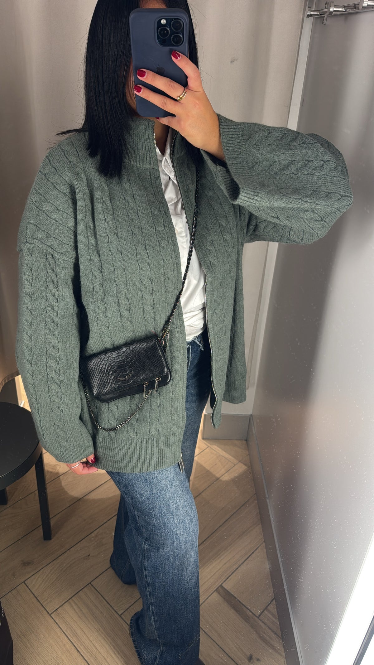 GILET TRICOT KAKI