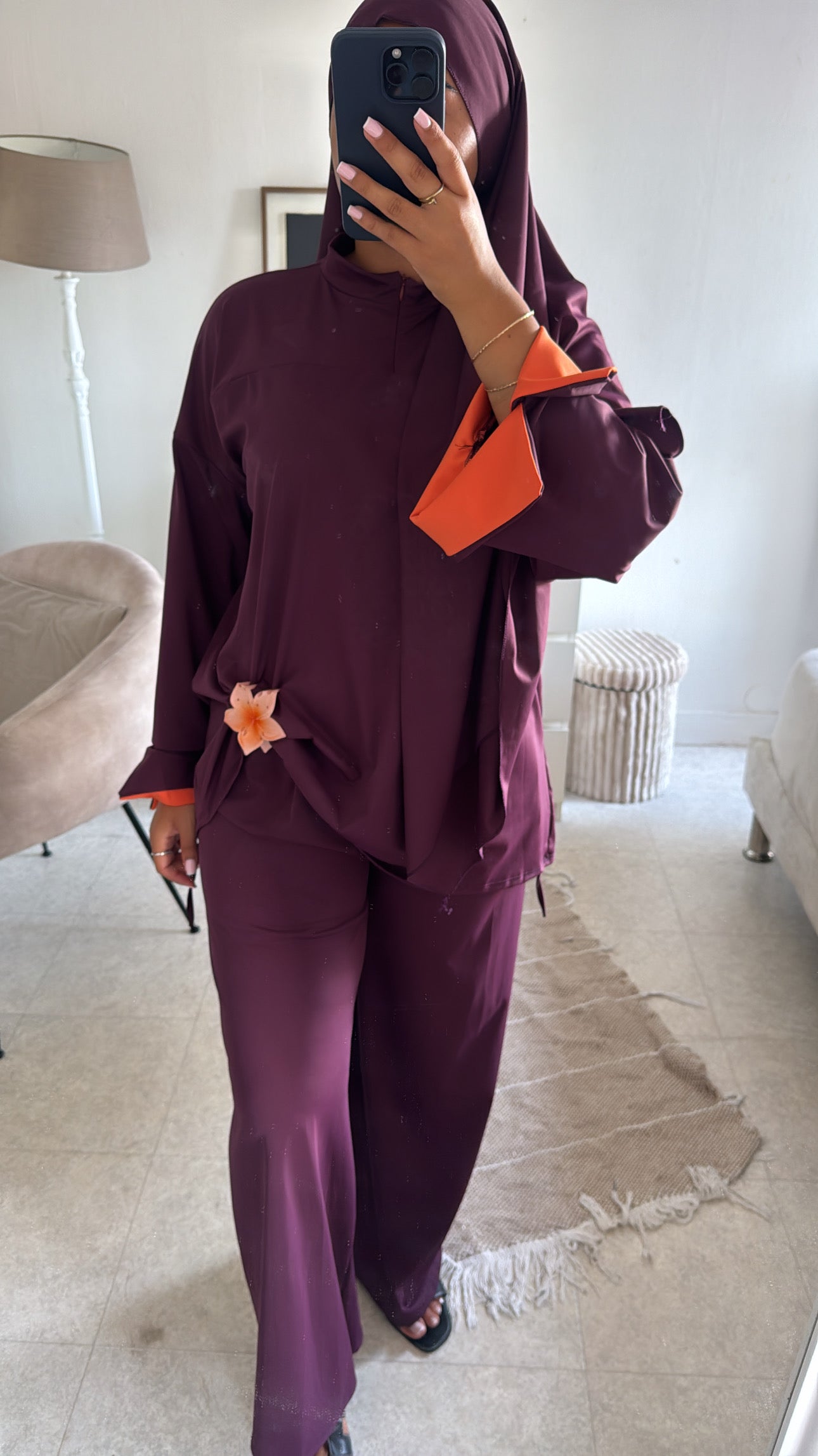 BURKINI 3 PIÈCES BI COLOR PRUNE