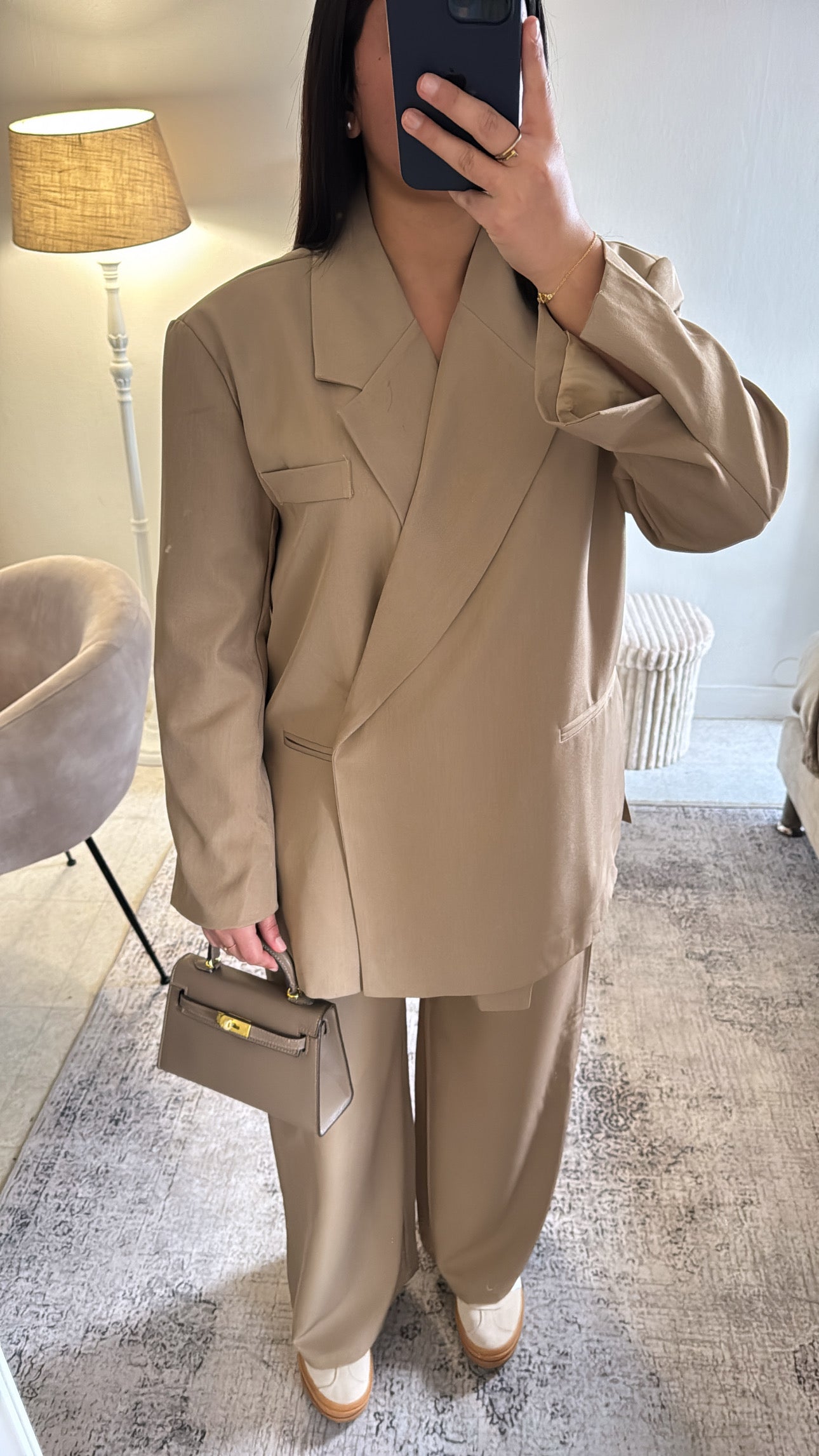 ENSEMBLE BLAZER ASYMÉTRIQUE BEIGE