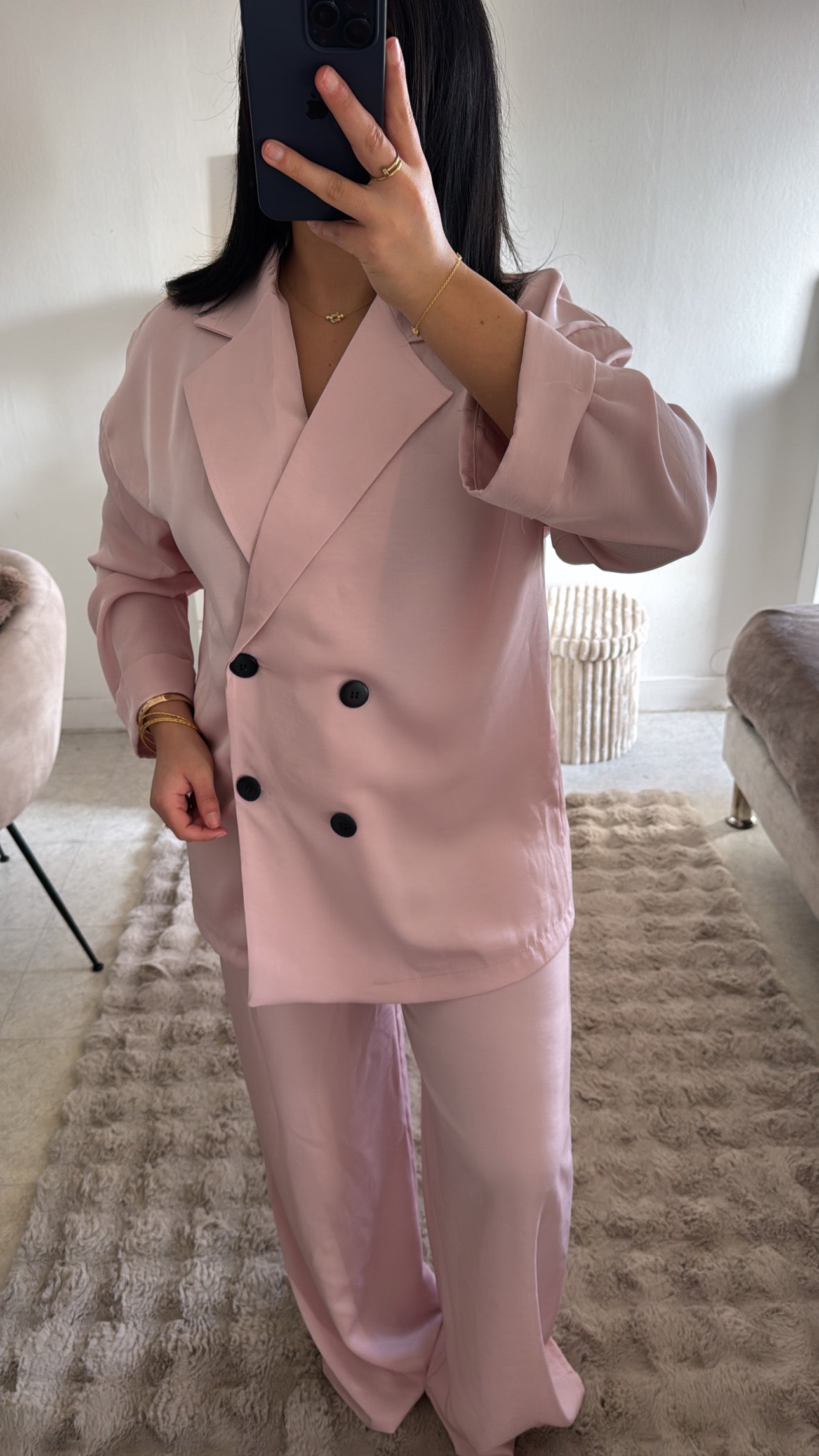 ENSEMBLE BLAZER FLUIDE ROSE