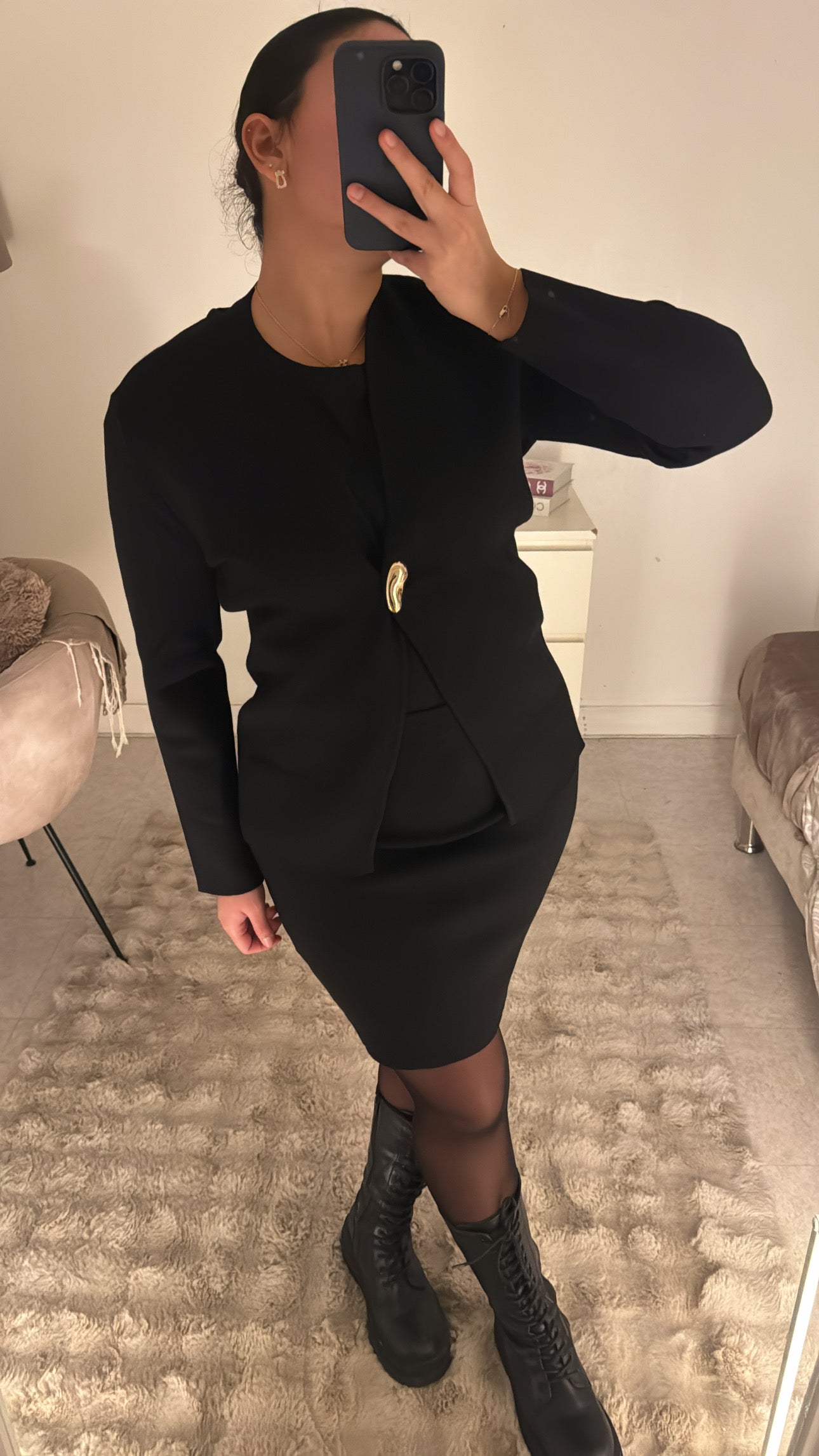 ENSEMBLE JUPE STRUCTURÉ NOIR