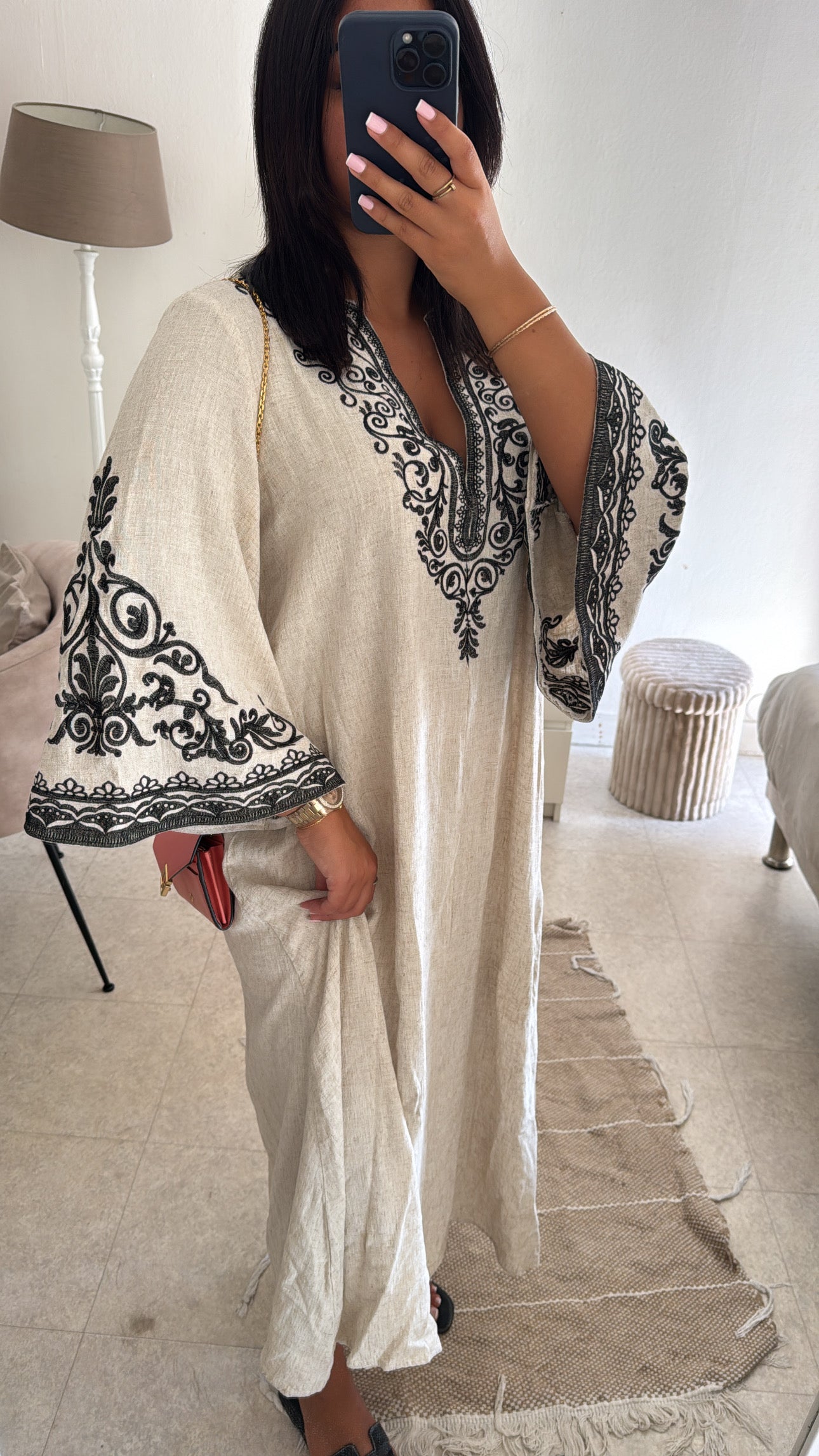ROBE BELDI EN LIN BEIGE