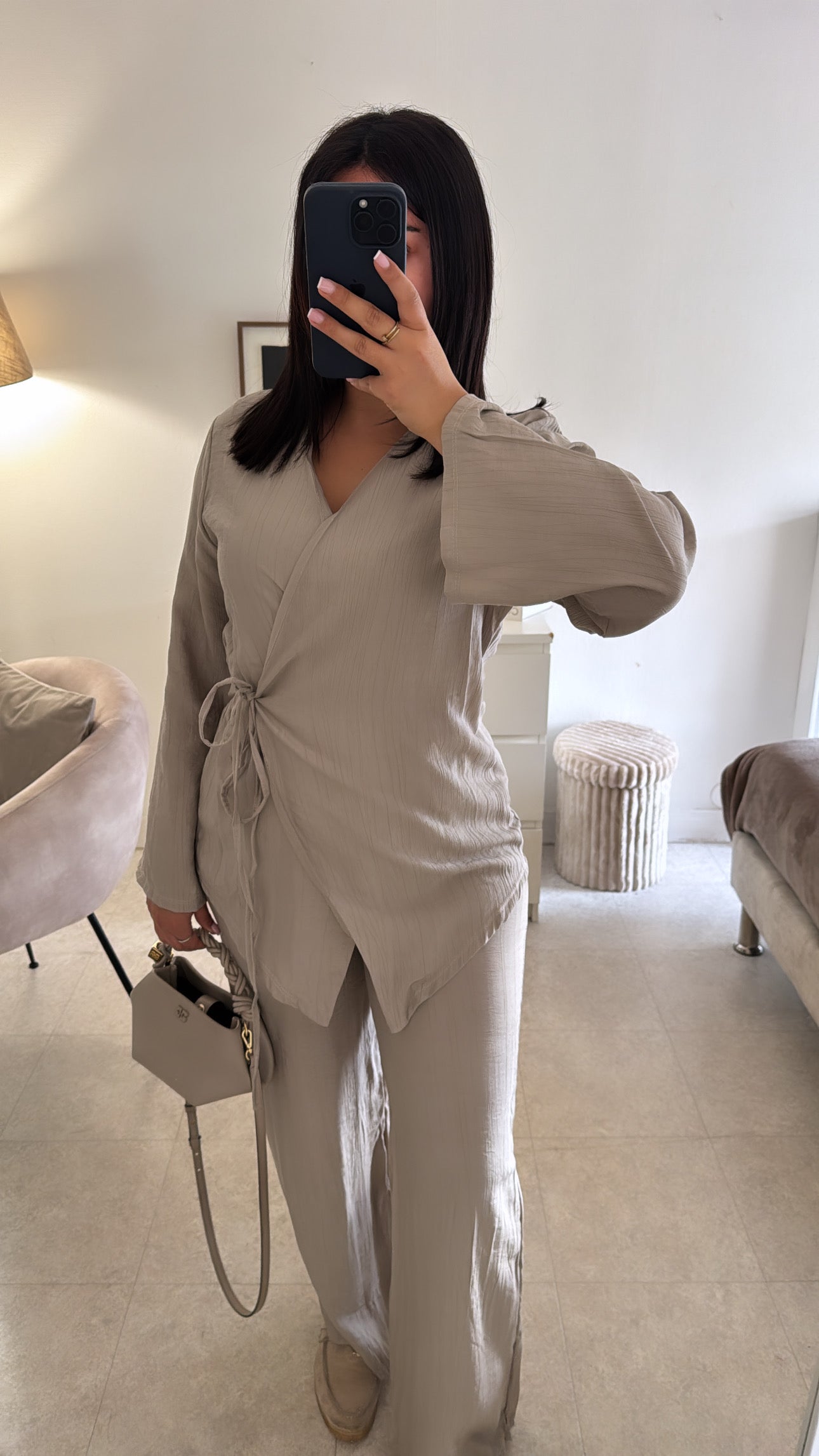 ENSEMBLE FLUIDE CACHE COEUR TAUPE