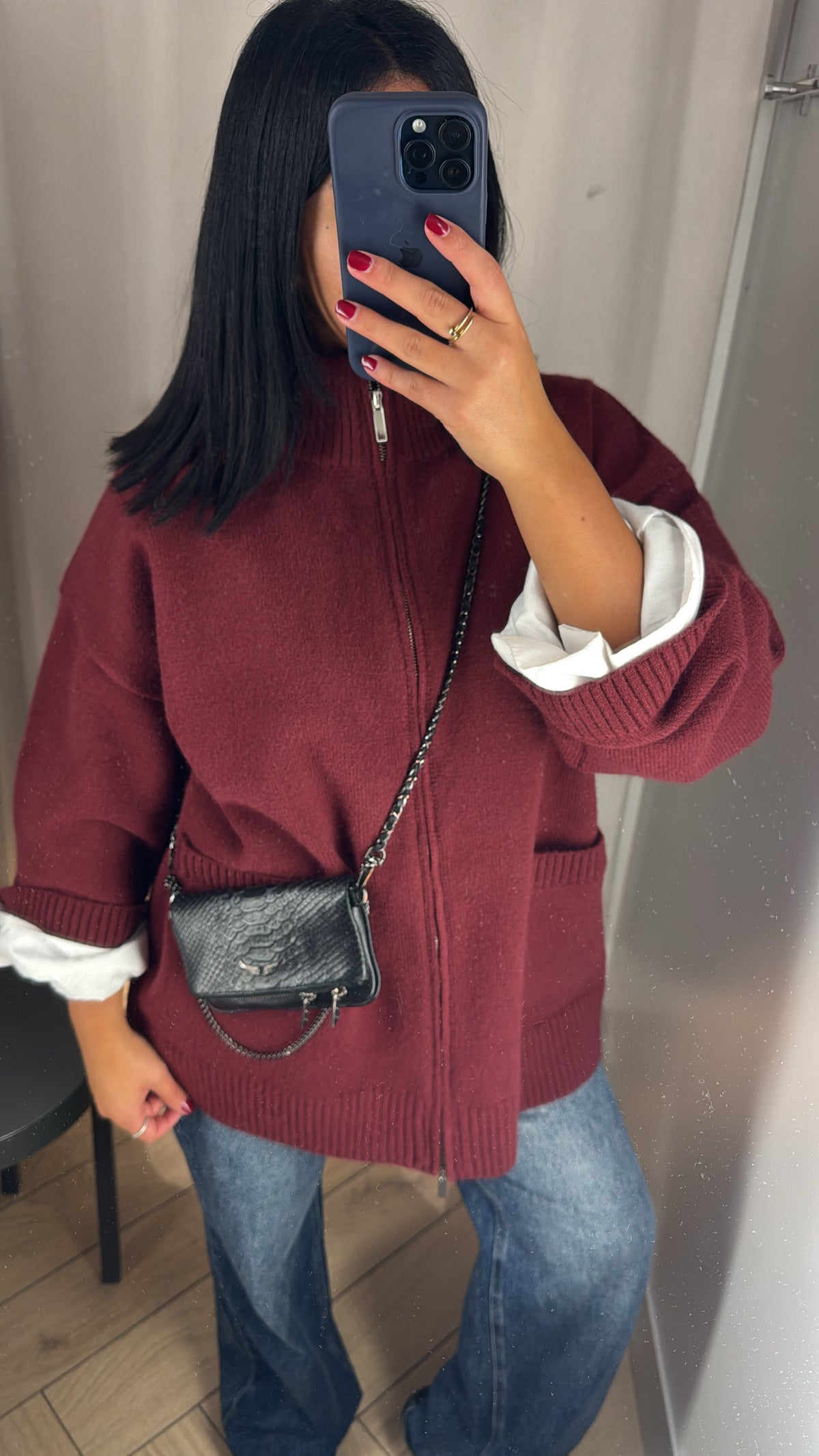 GILET À ZIP ROUGE