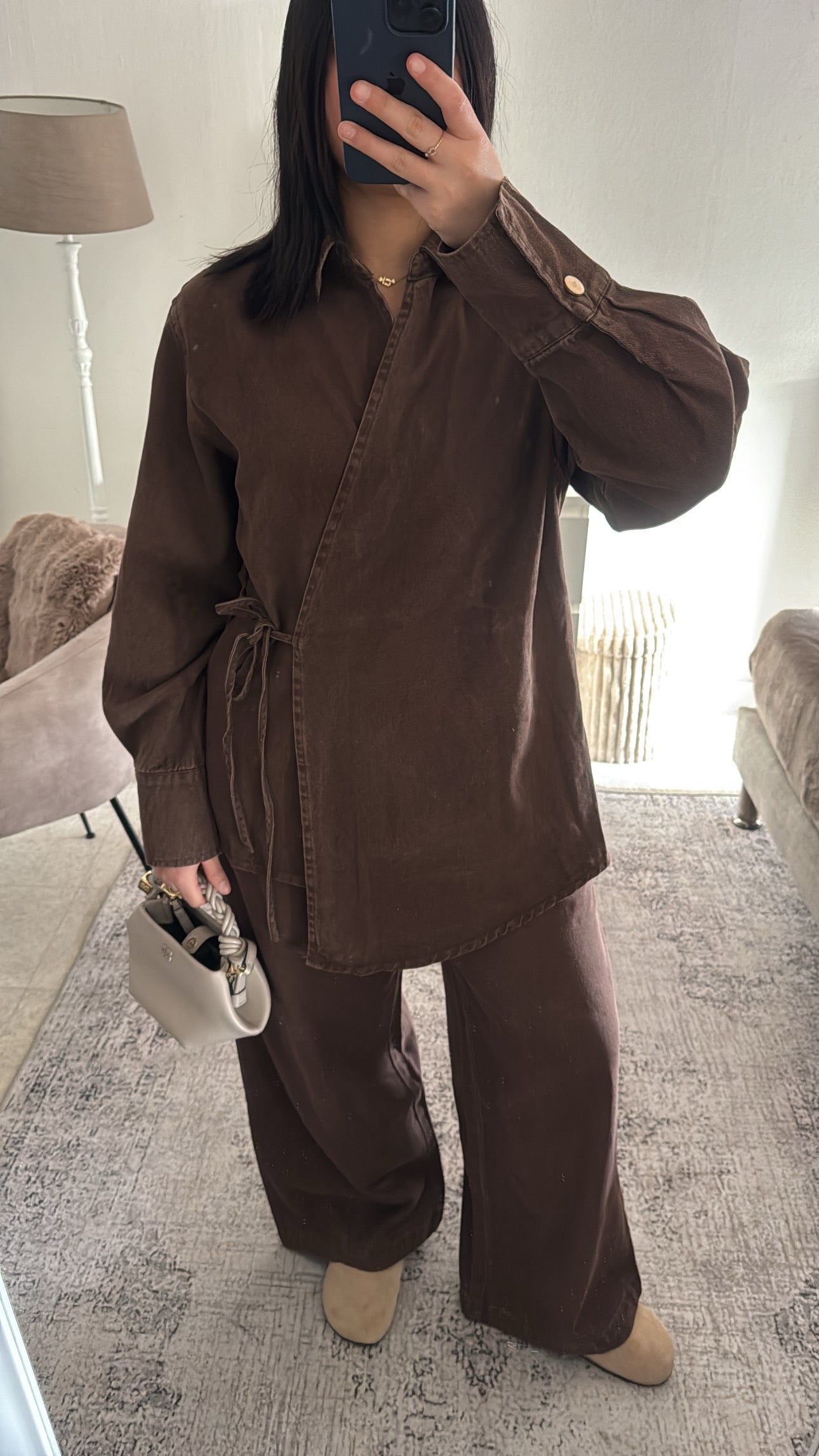 ENSEMBLE KIMONO EN JEANS MARRON