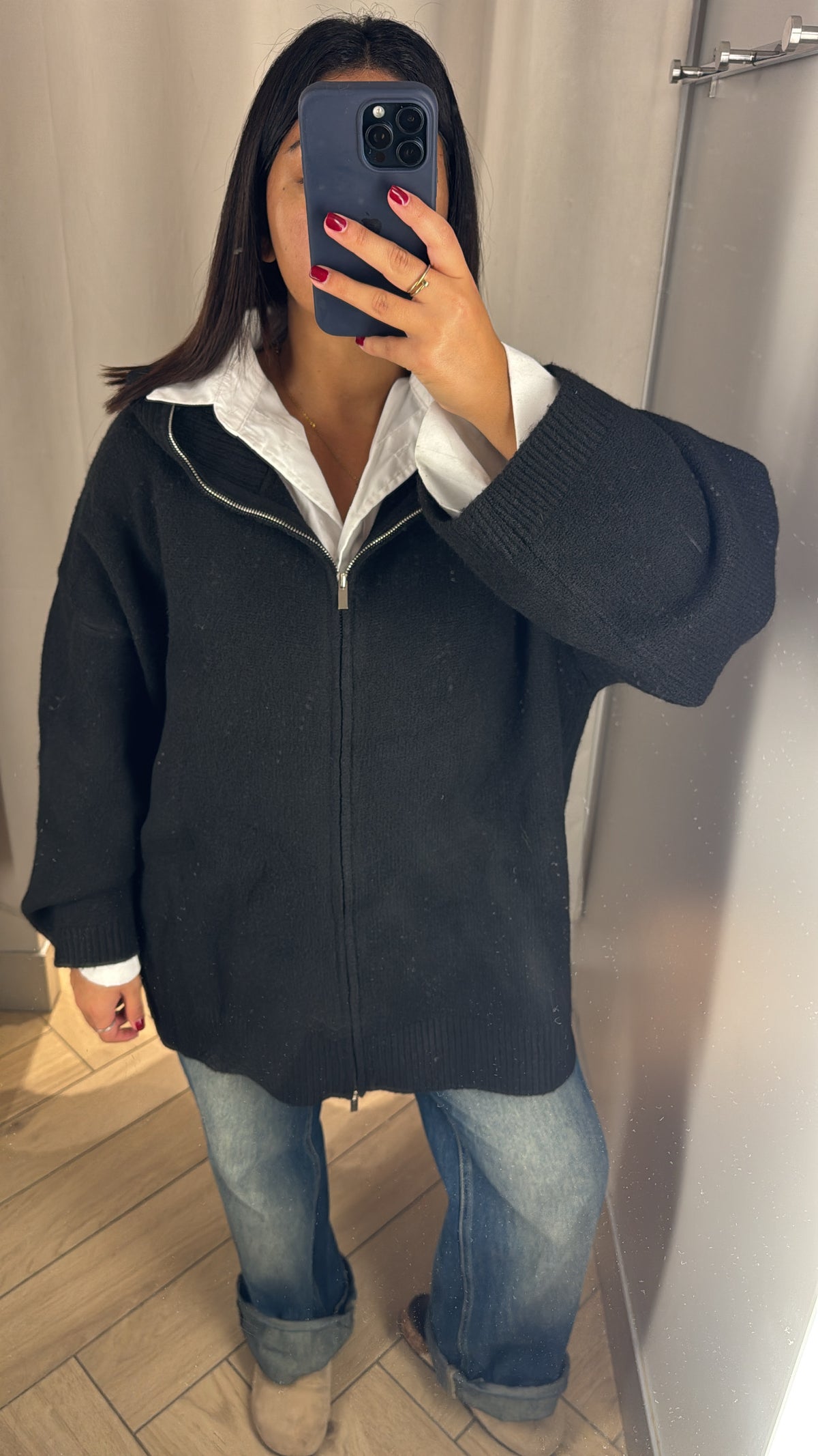 GILET MAILLE NOIR