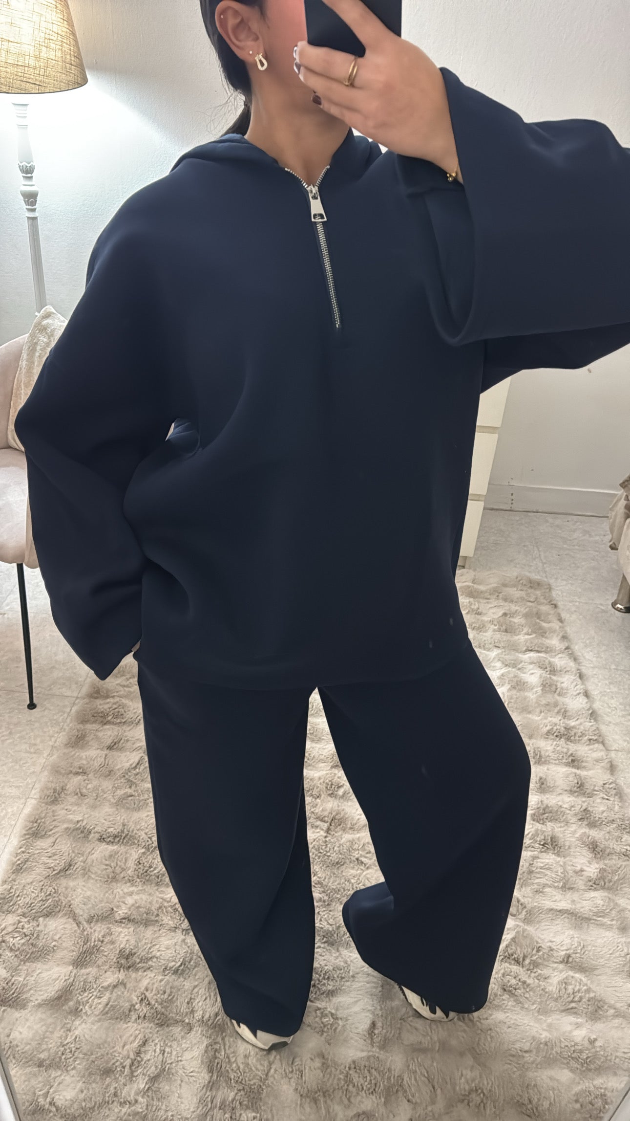 ENSEMBLE À CAPUCHE MOLLETONNÉ MARINE