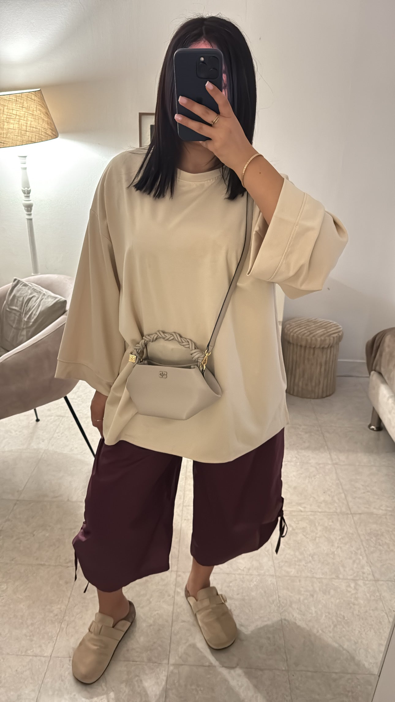 BERMUDA OVERSIZE DUPE ZARA BORDEAUX