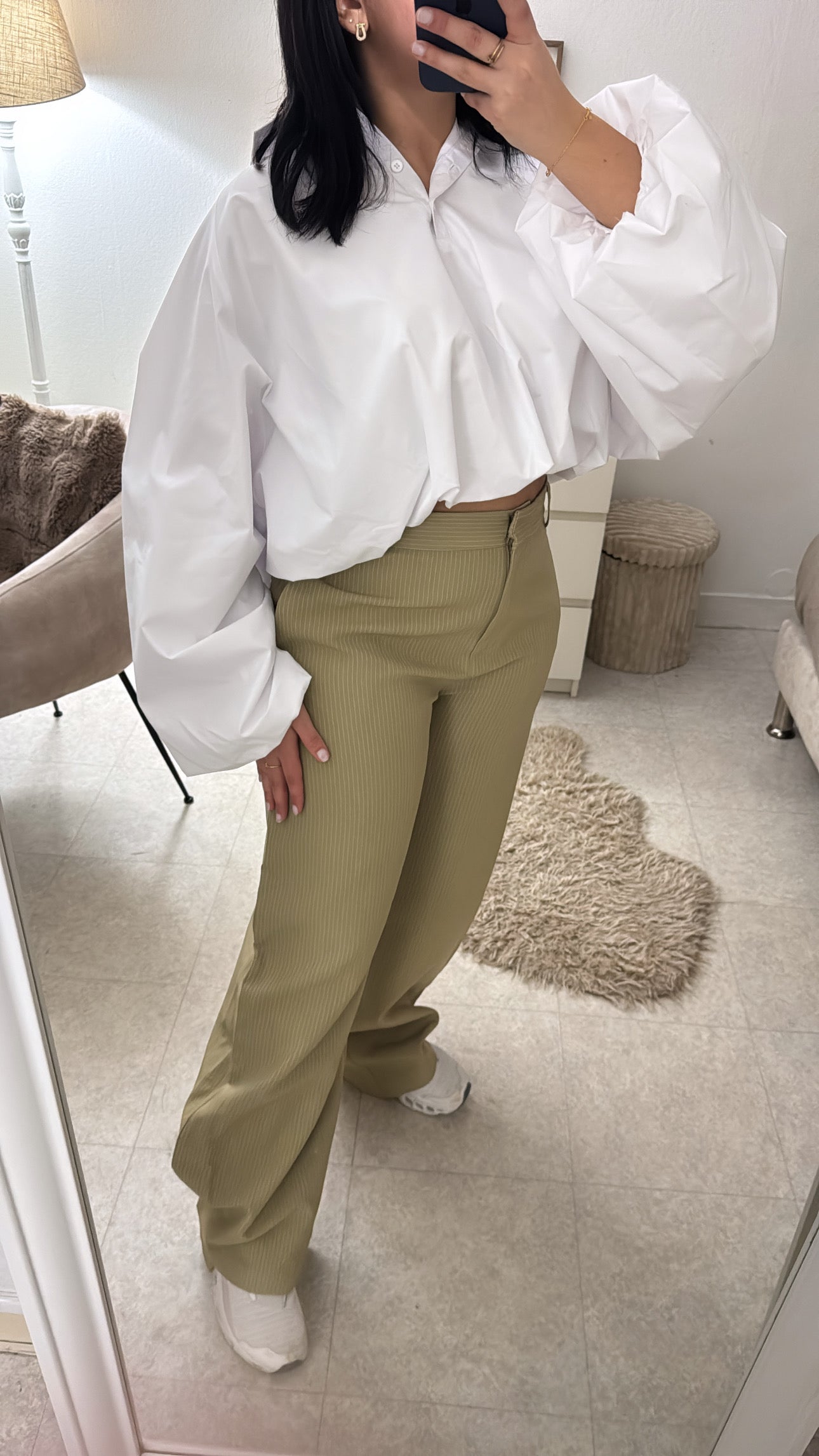 PANTALON BALLON STRUCTURÉ VERT