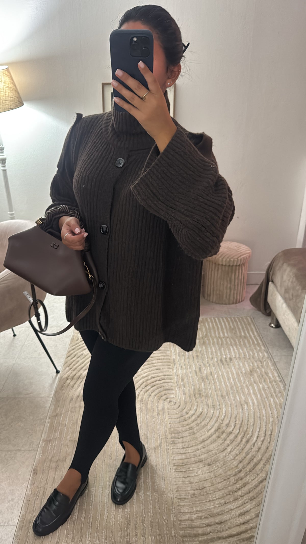 PULL EN MAILLE STRUCTURÉ CHOCOLAT