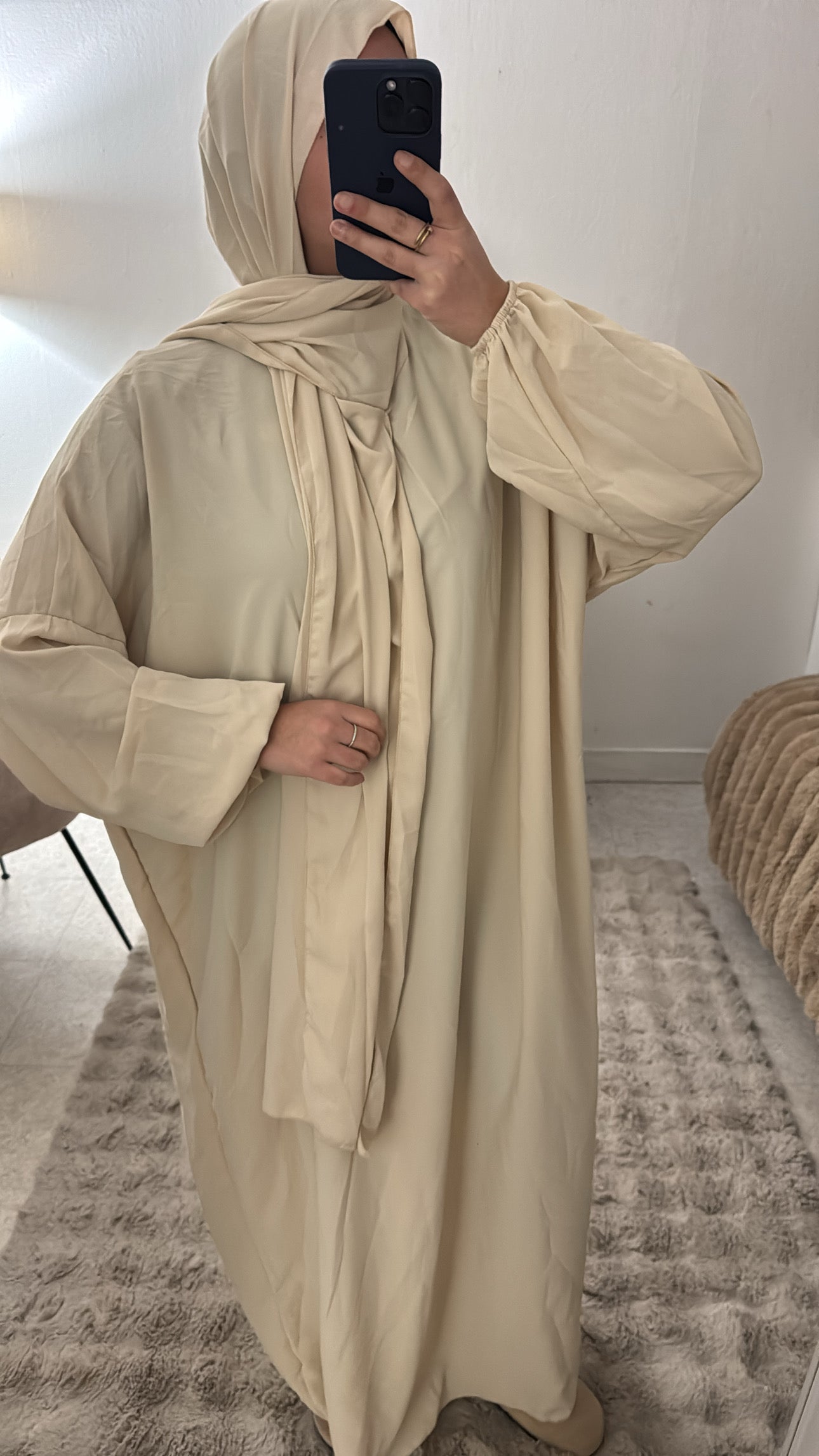 ABBAYA VOILE INTÉGRÉ BEIGE