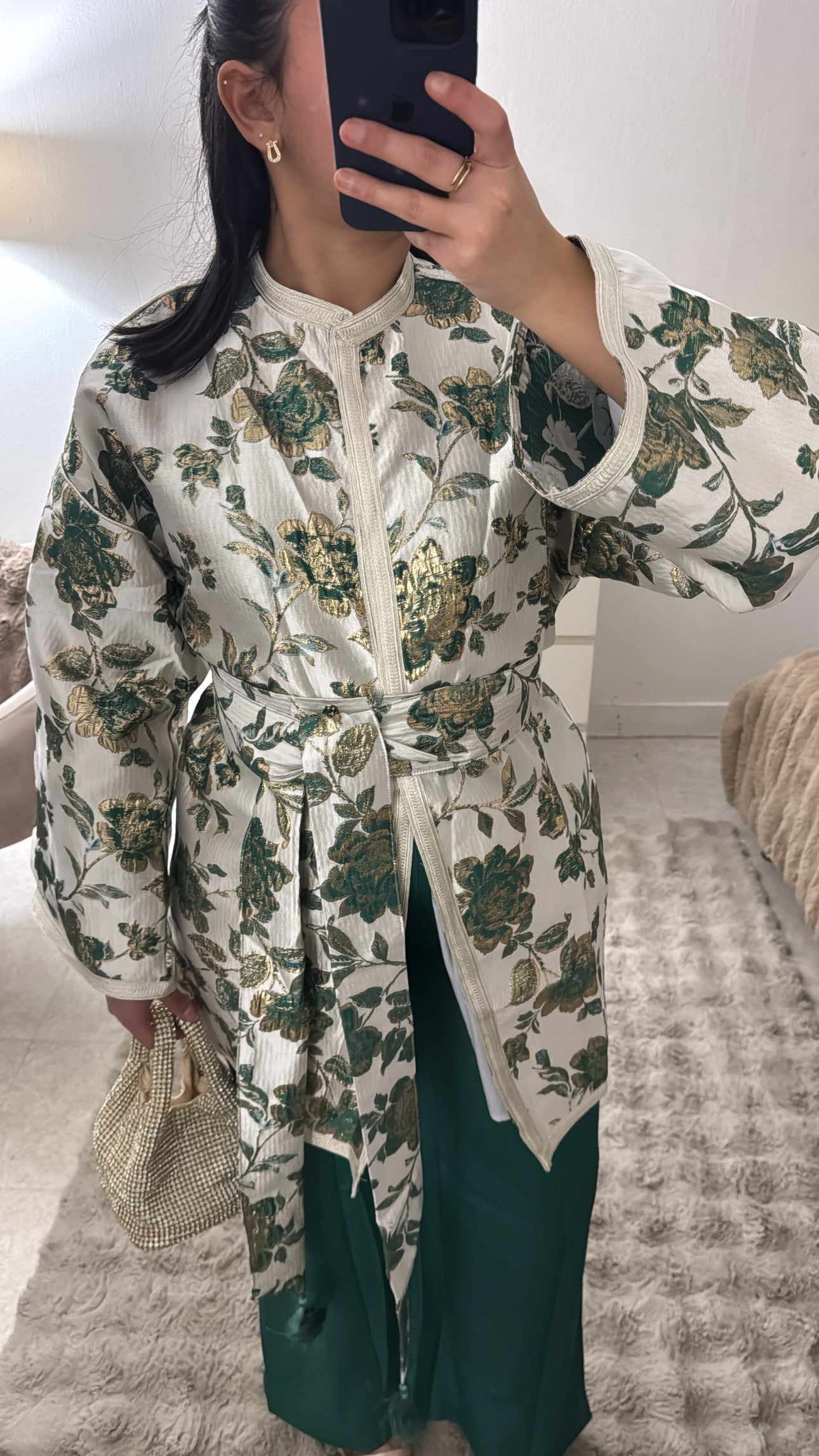 ENSEMBLE KIMONO PANTALON VERT