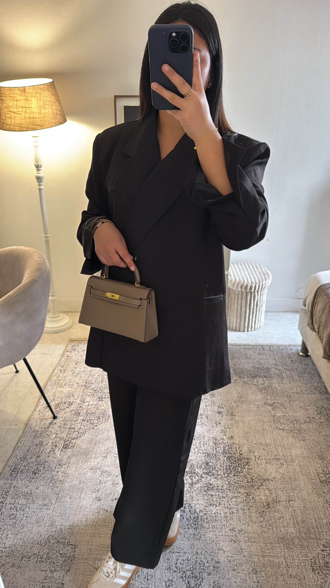 ENSEMBLE BLAZER ASYMÉTRIQUE NOIR