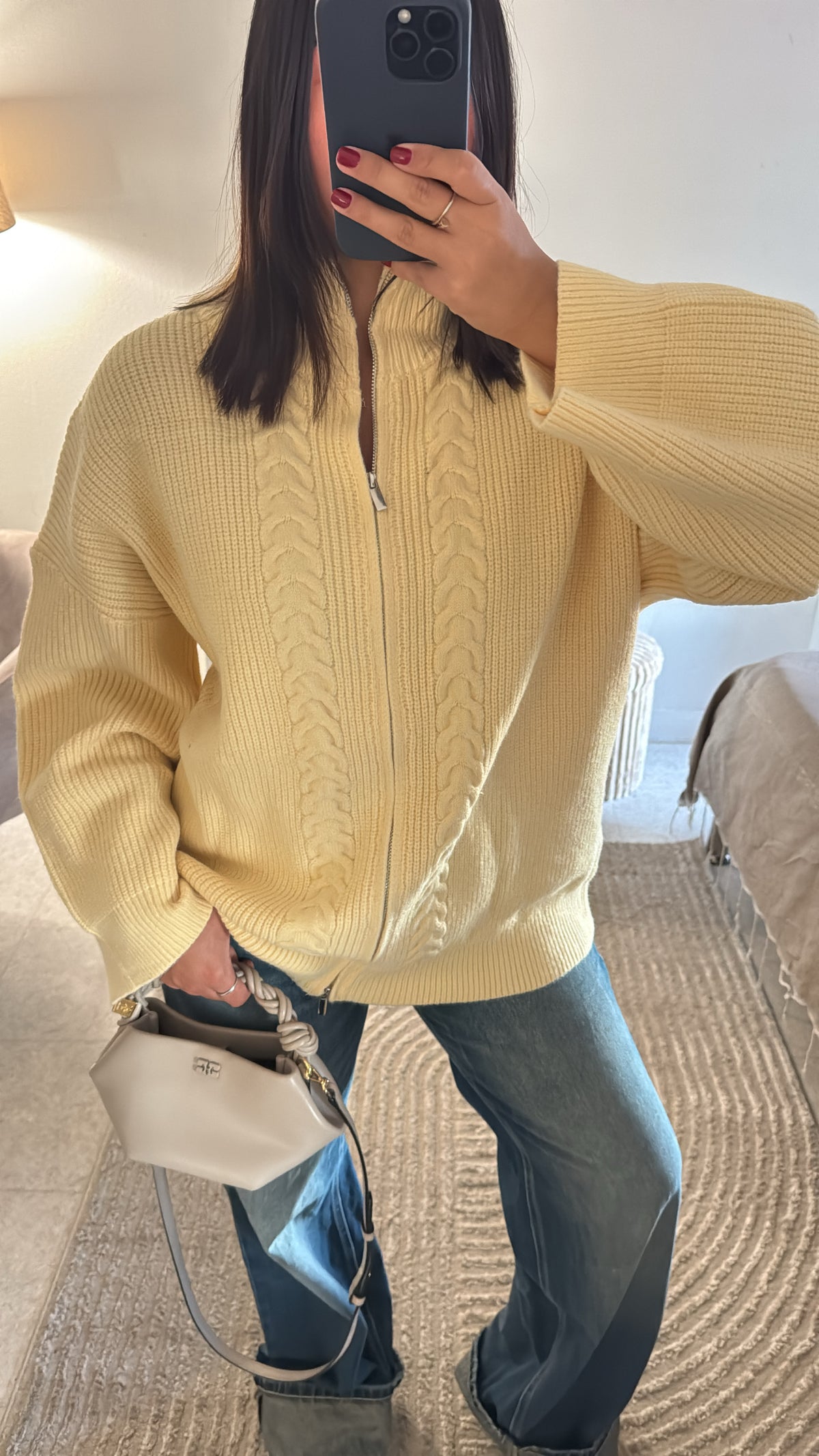 GILET TRICOT JAUNE