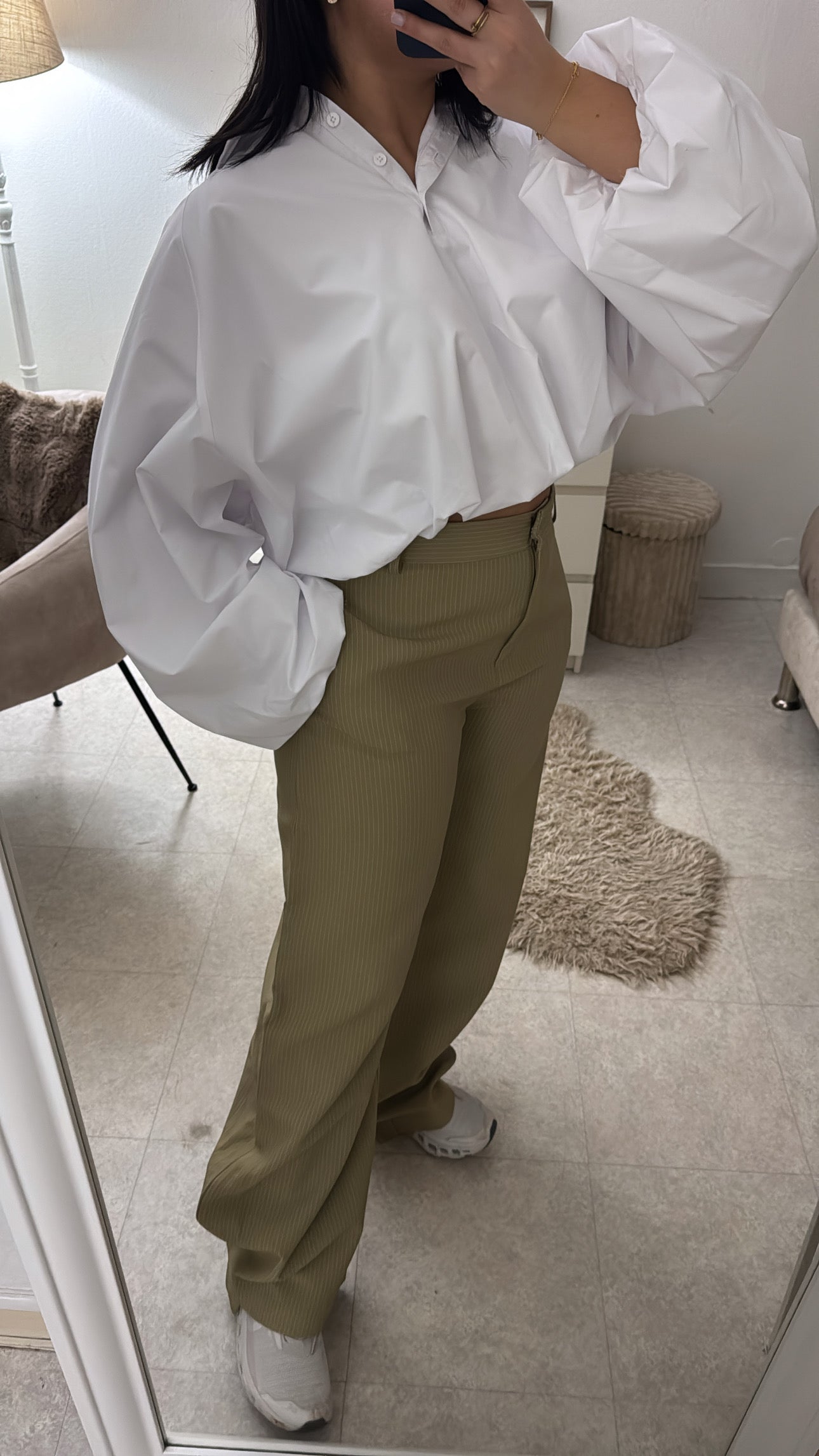 PANTALON BALLON STRUCTURÉ VERT