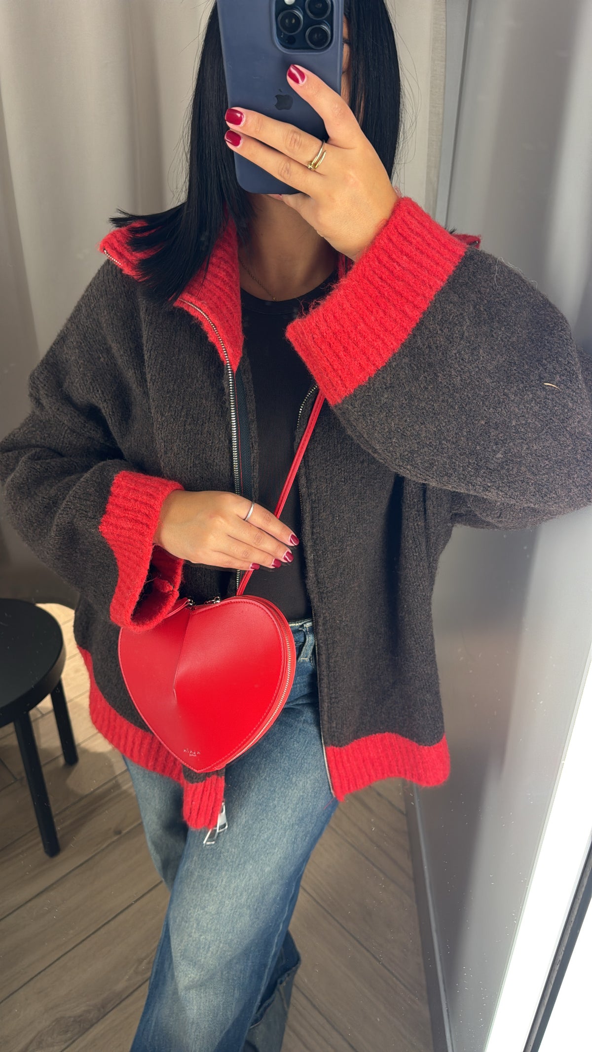 GILET BI COLOR MARRON