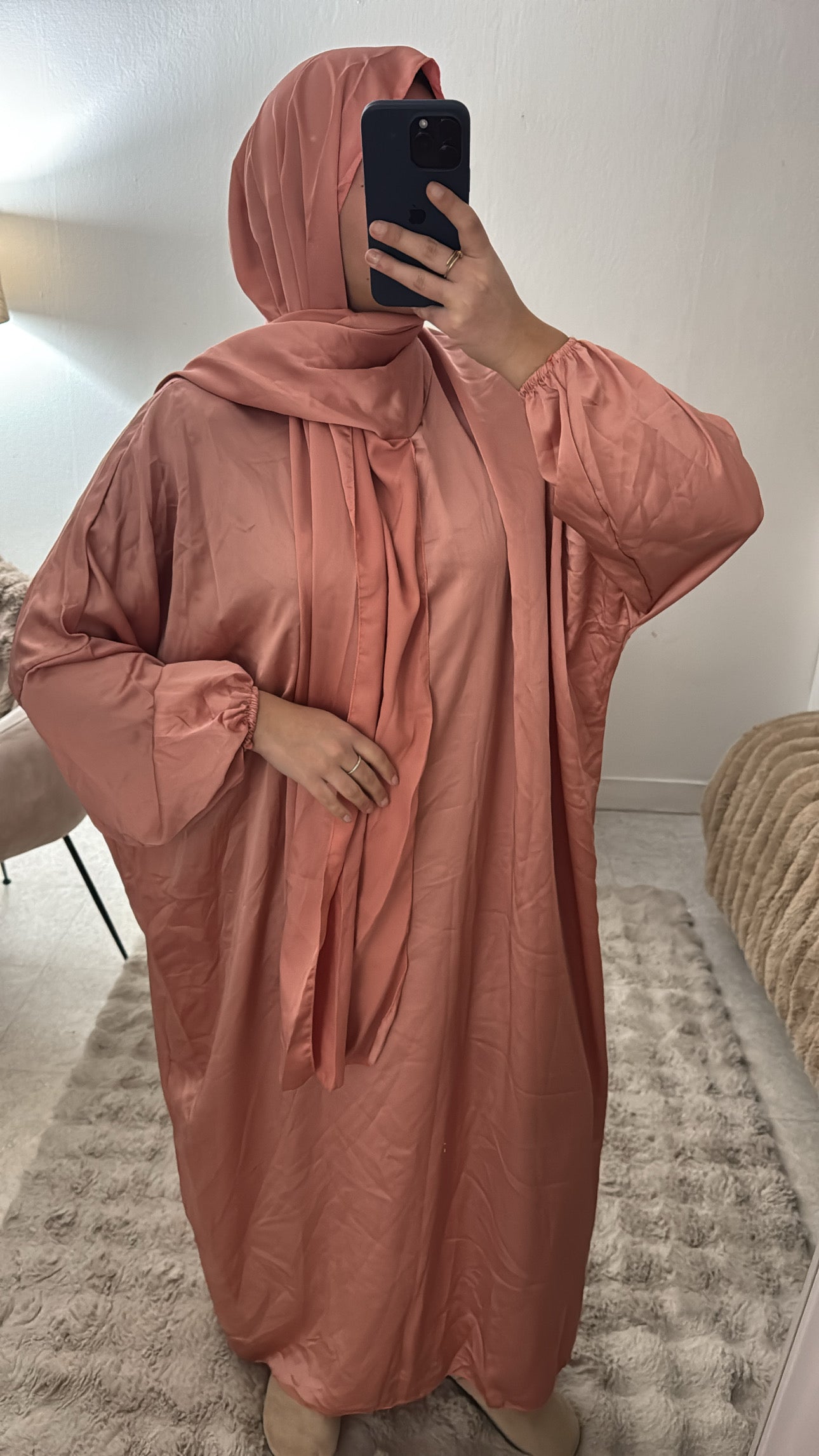 ABBAYA VOILE INTÉGRÉ ROSE