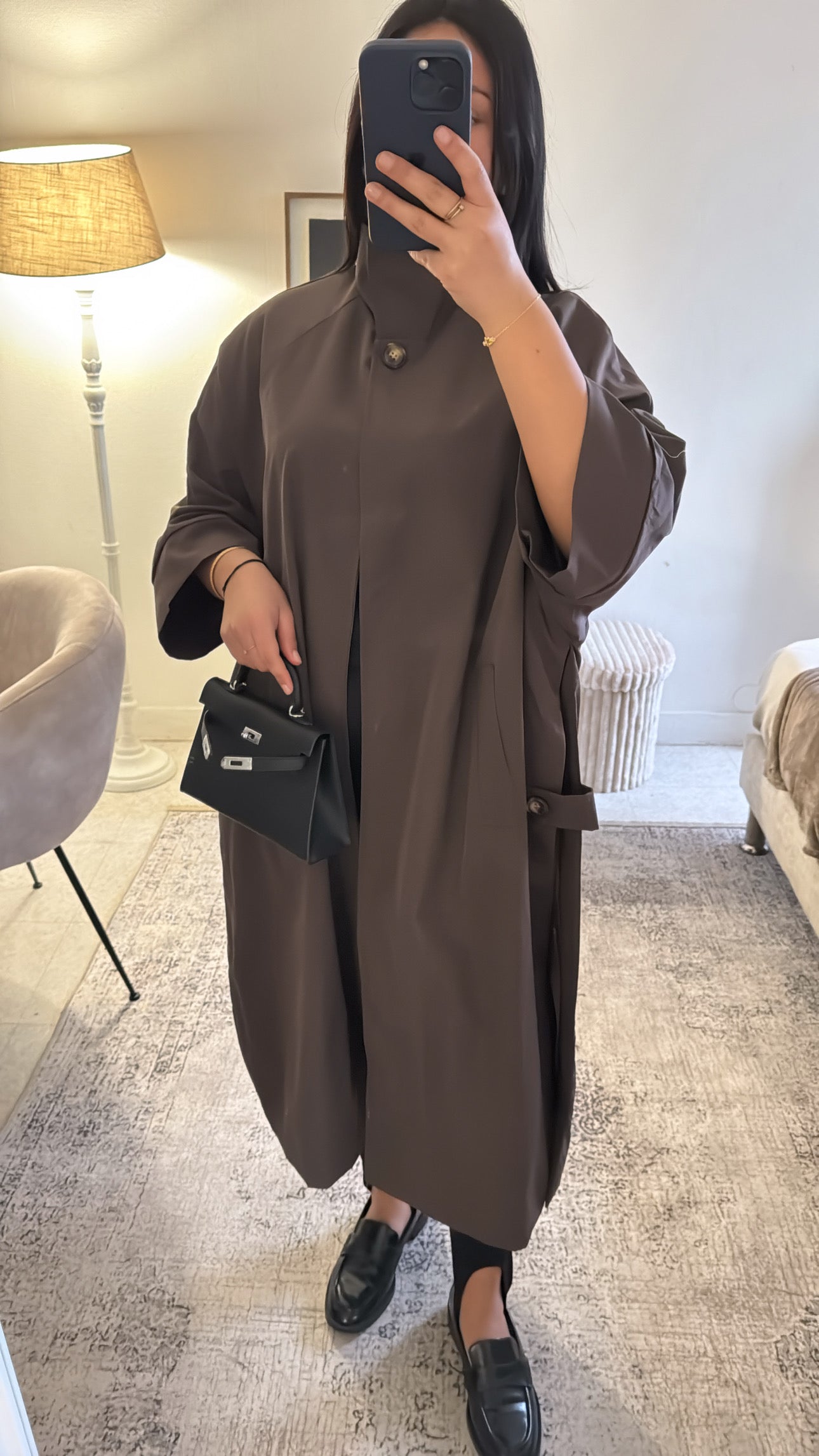 TRENCH ASYMÉTRIQUE MARRON