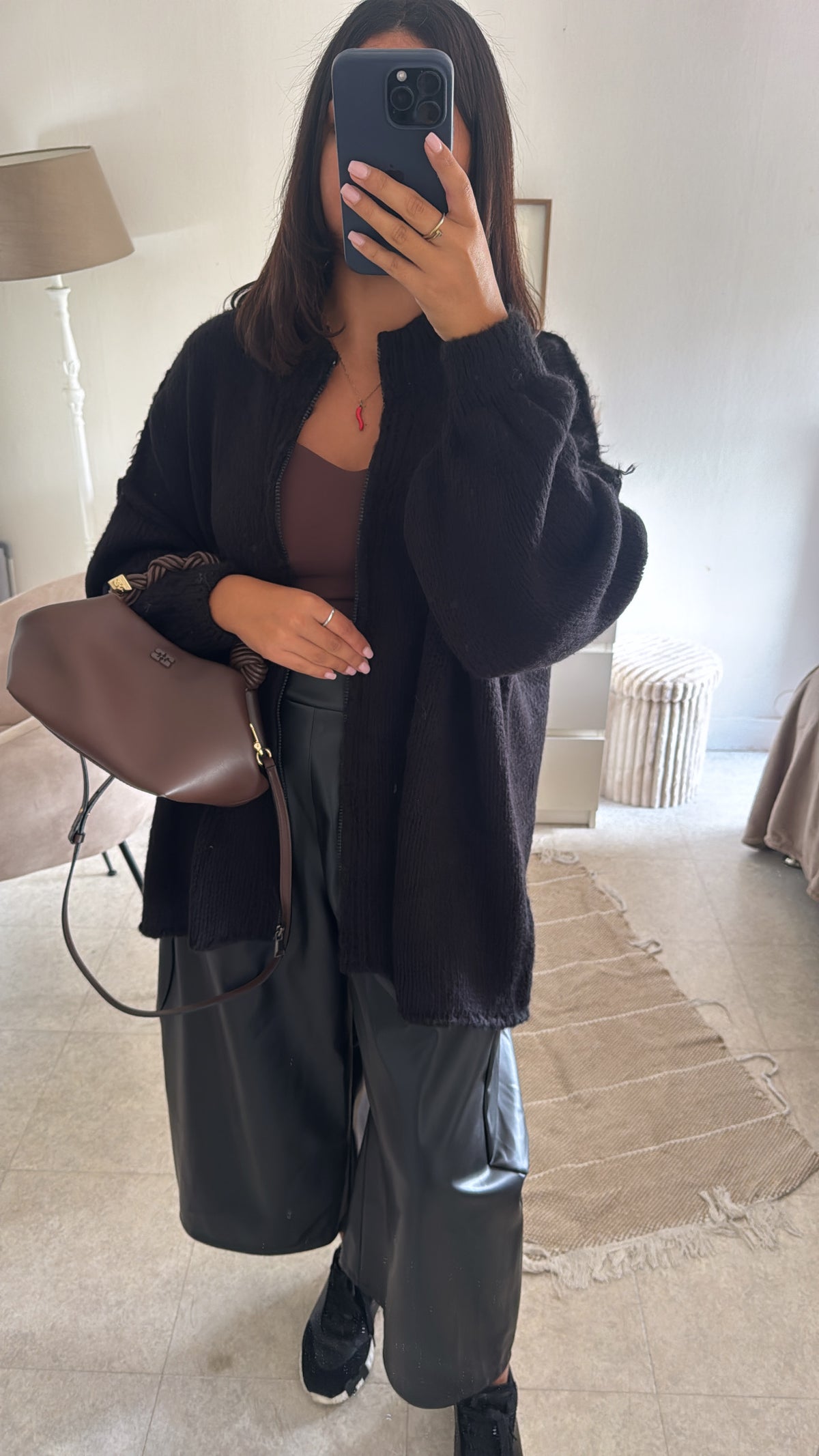 GILET LENA OVERSIZE NOIR