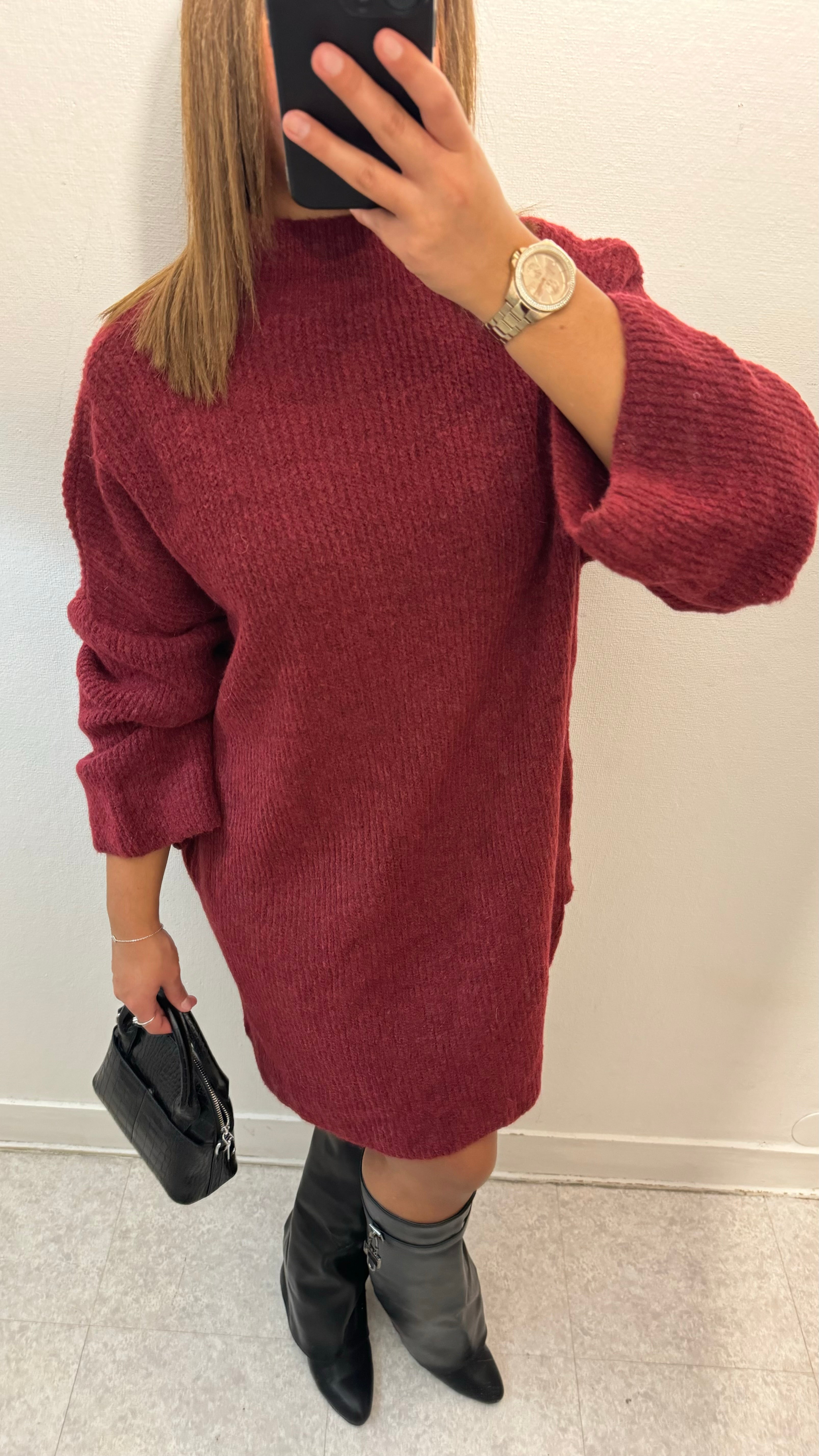 ROBE PULL BORDEAUX